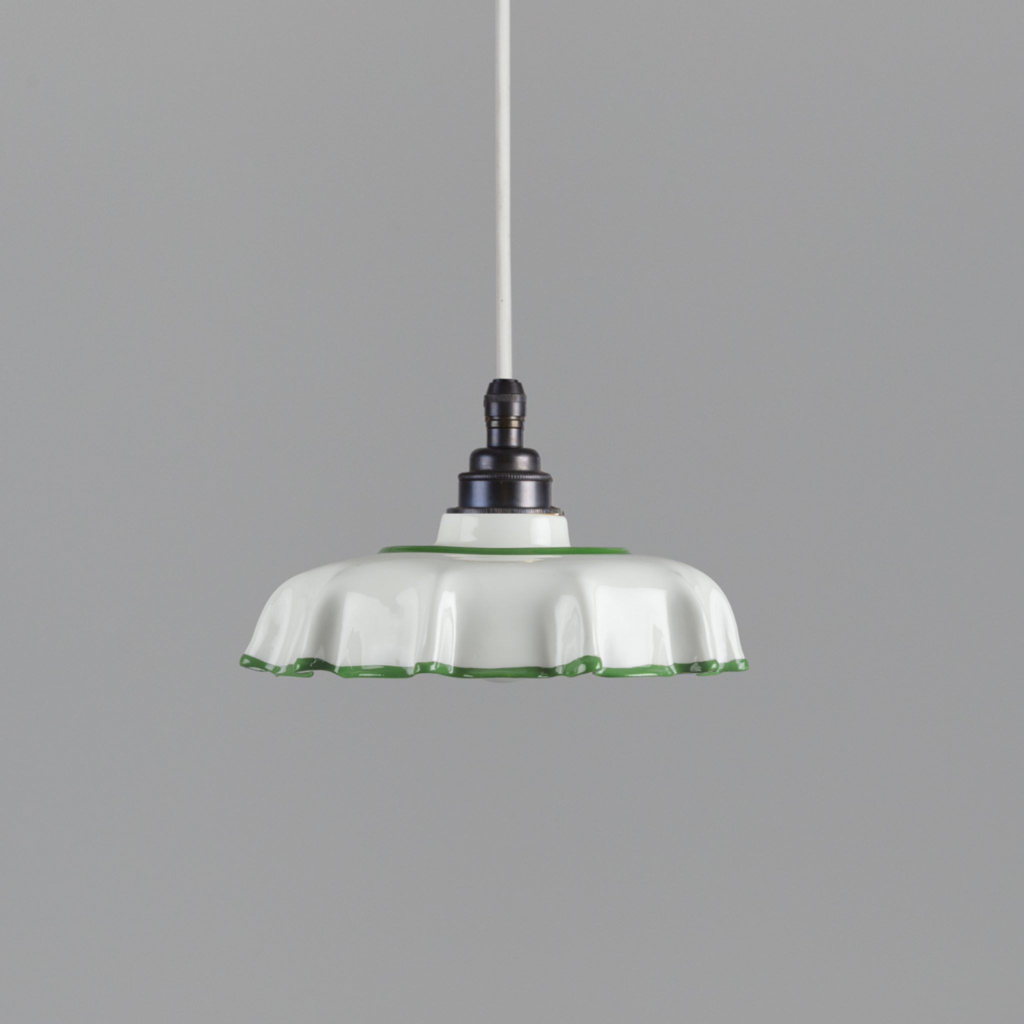 Campbell Hand-painted Pea Green Trim Pendant