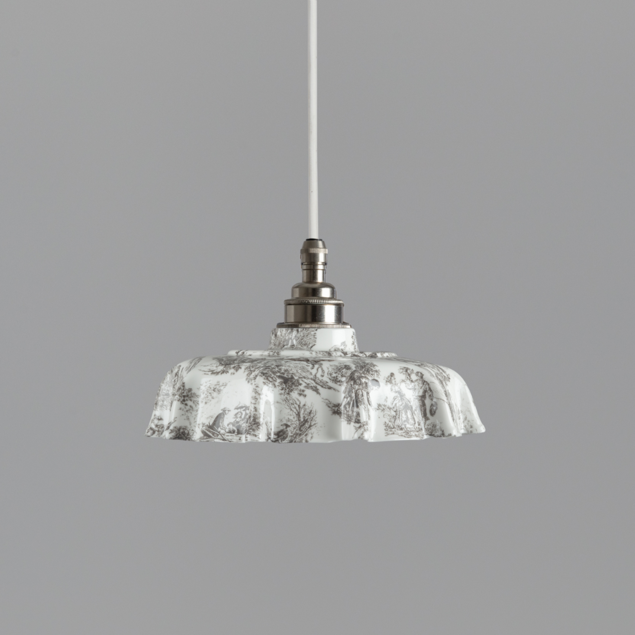 NEW Campbell Black Toile du Jouy Pattern Pendant