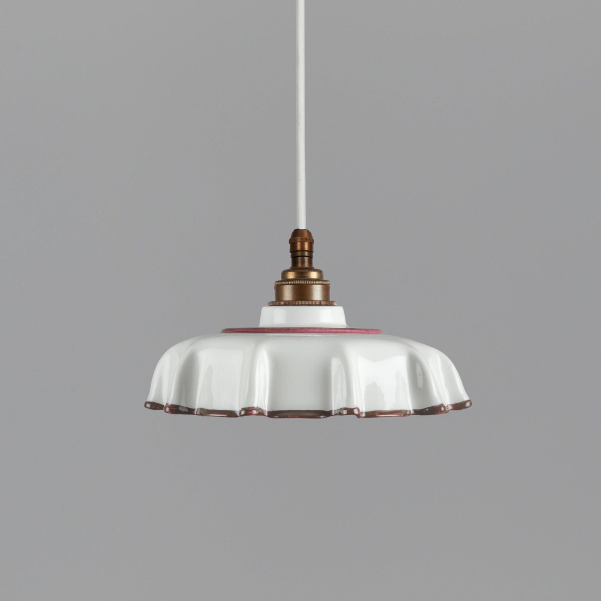 Campbell Bone China Pendant with Chocolate Hand-Painted Trim