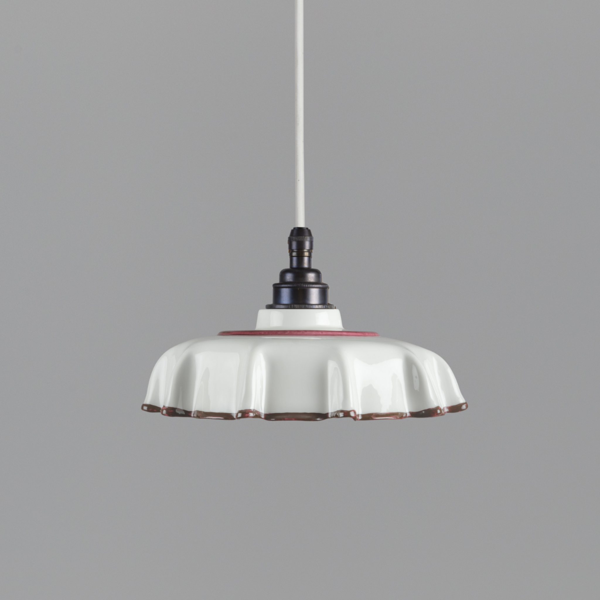 Campbell Bone China Pendant with Chocolate Hand-Painted Trim