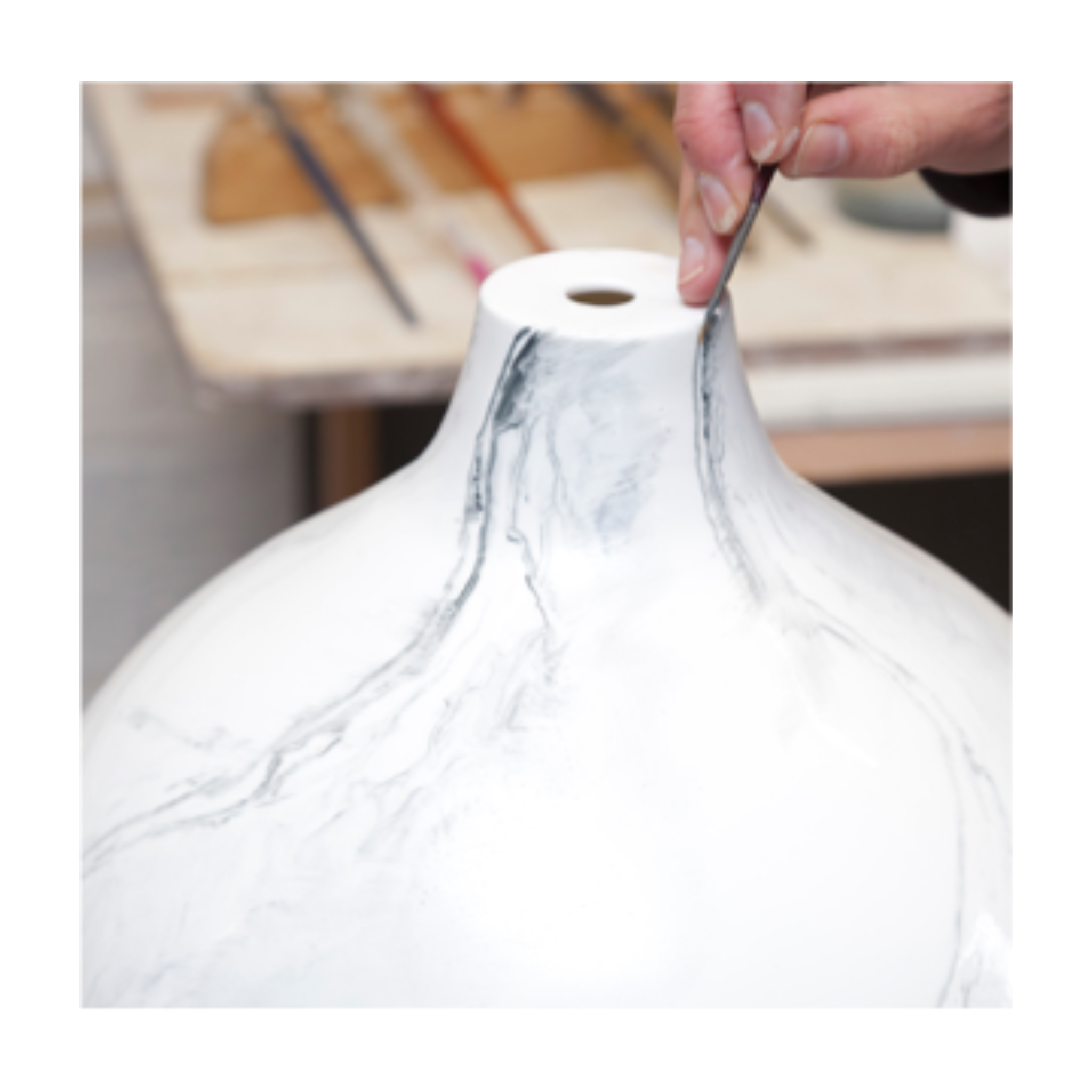 Cooper Marble Effect Bone China Pendant