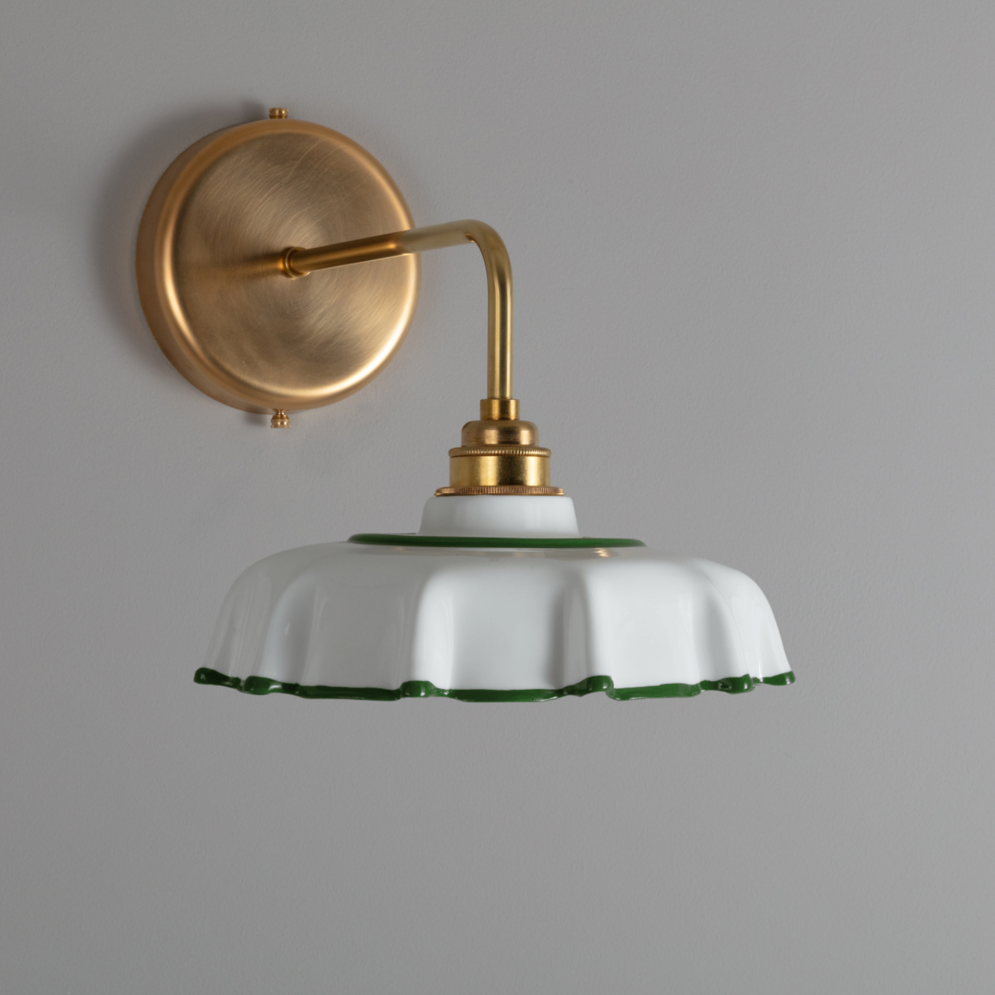 Campbell Pea Green Hand-painted Trim Wall Light