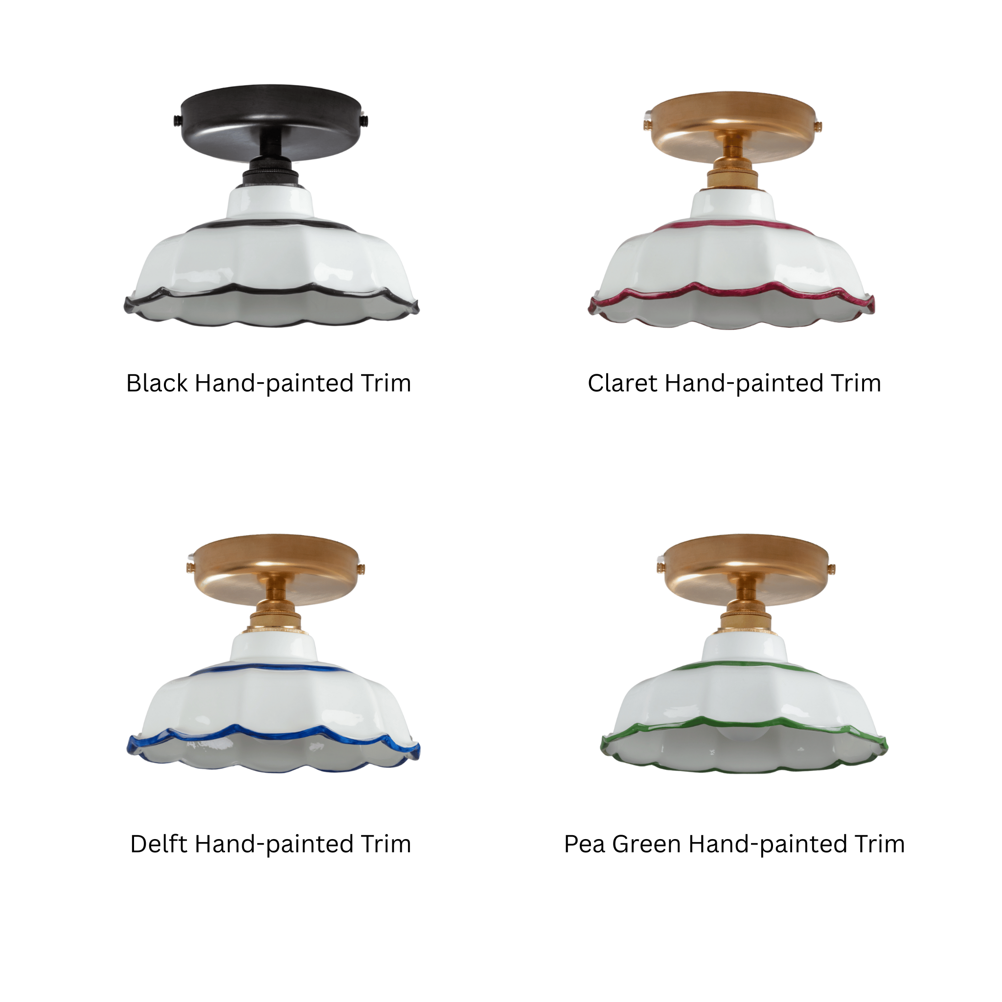Avalon Hand-painted Trim Flush Mount Light