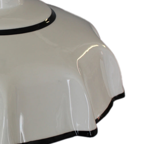 White with black stripe