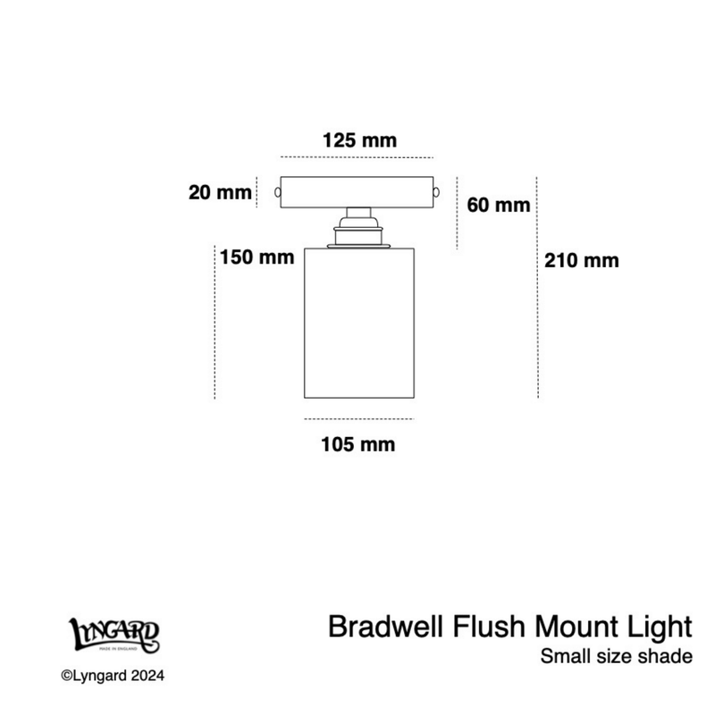 BATHROOM Small Bradwell Flush Mount Light specifications