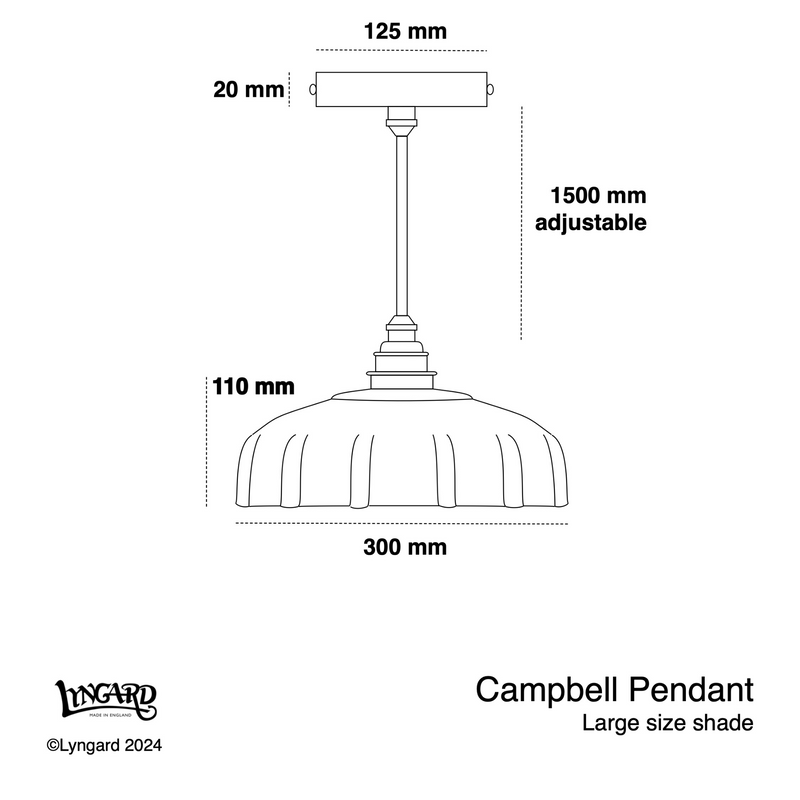Campbell Hand-painted Trim Pendant specifications