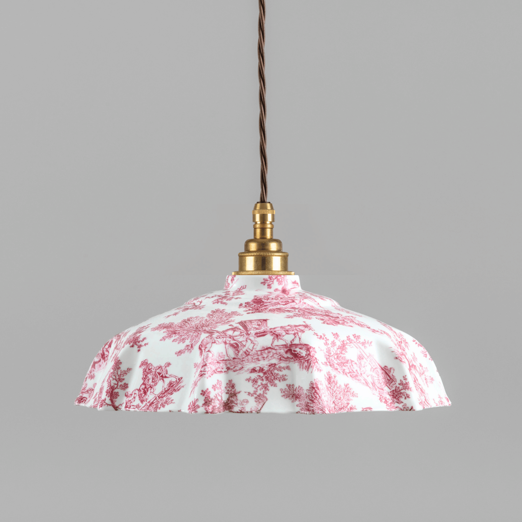 NEW Campbell Claret Toile du Jouy Pattern Pendant