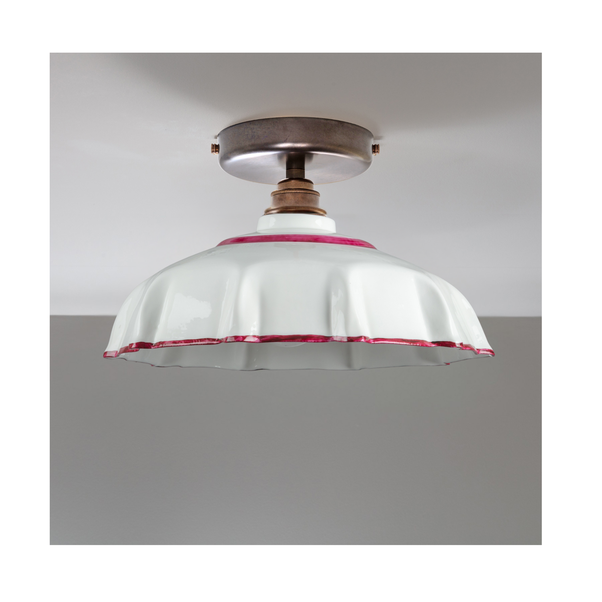 Campbell Claret Hand painted Trim Flush Mount Light