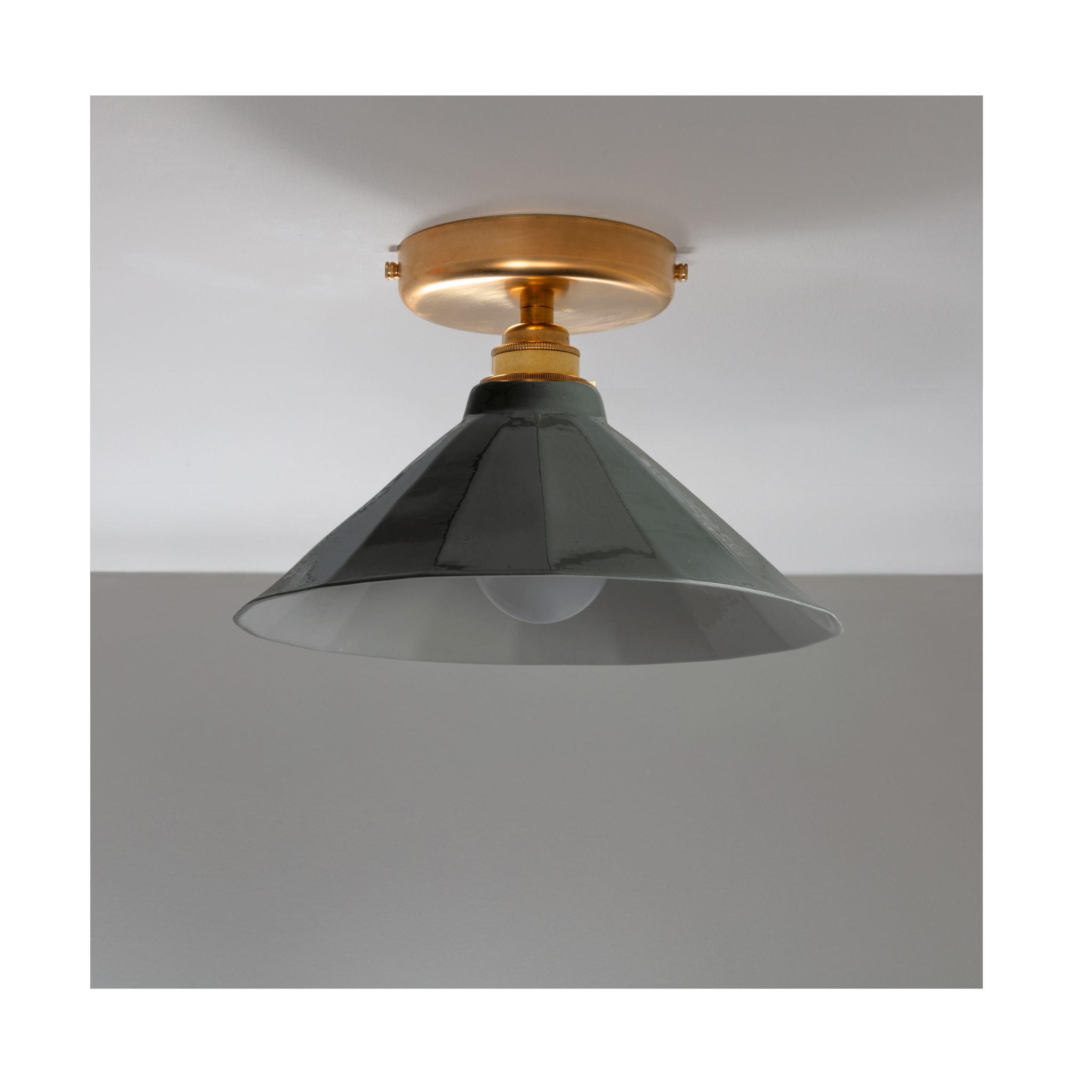 Adelaide Smoked Green Gloss Colour Flush Mount Light