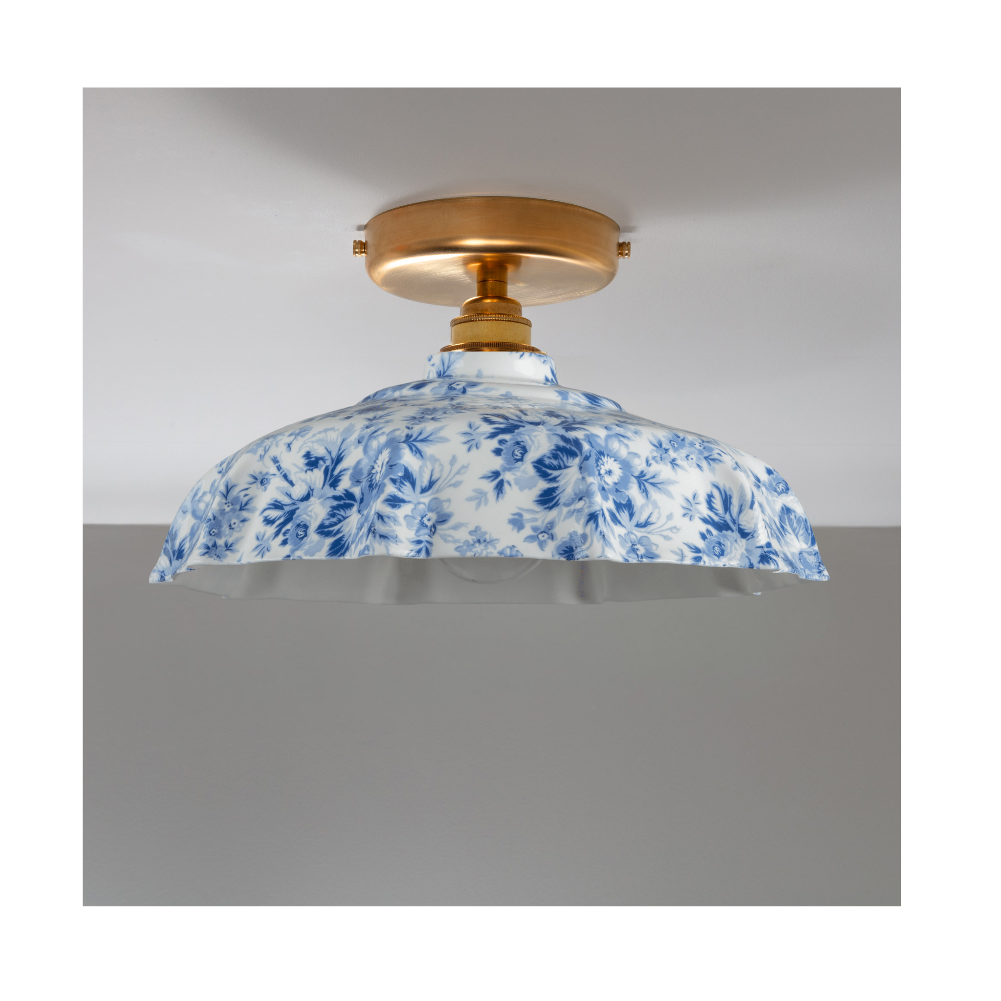 BATHROOM Delft Epoque Florale Campbell Pattern Flush Mount Light