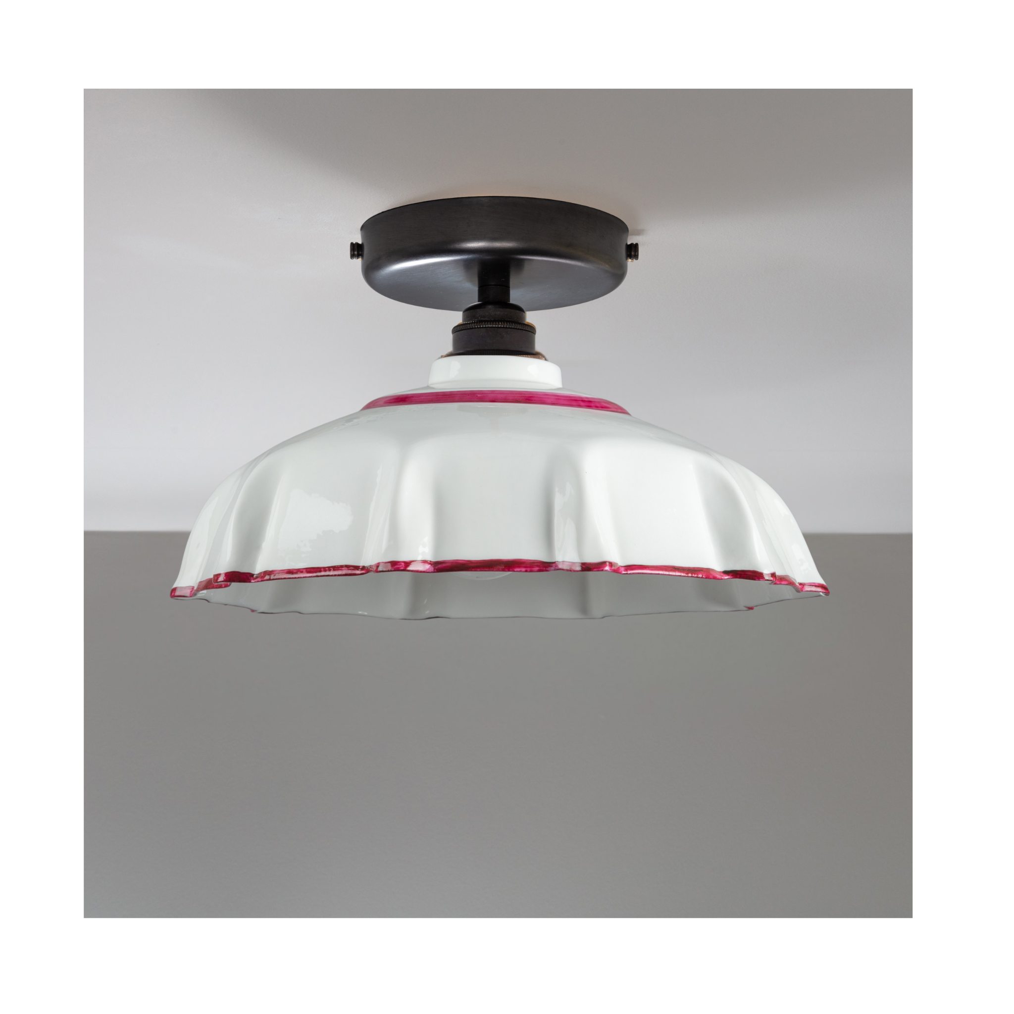 Campbell Claret Hand painted Trim Flush Mount Light