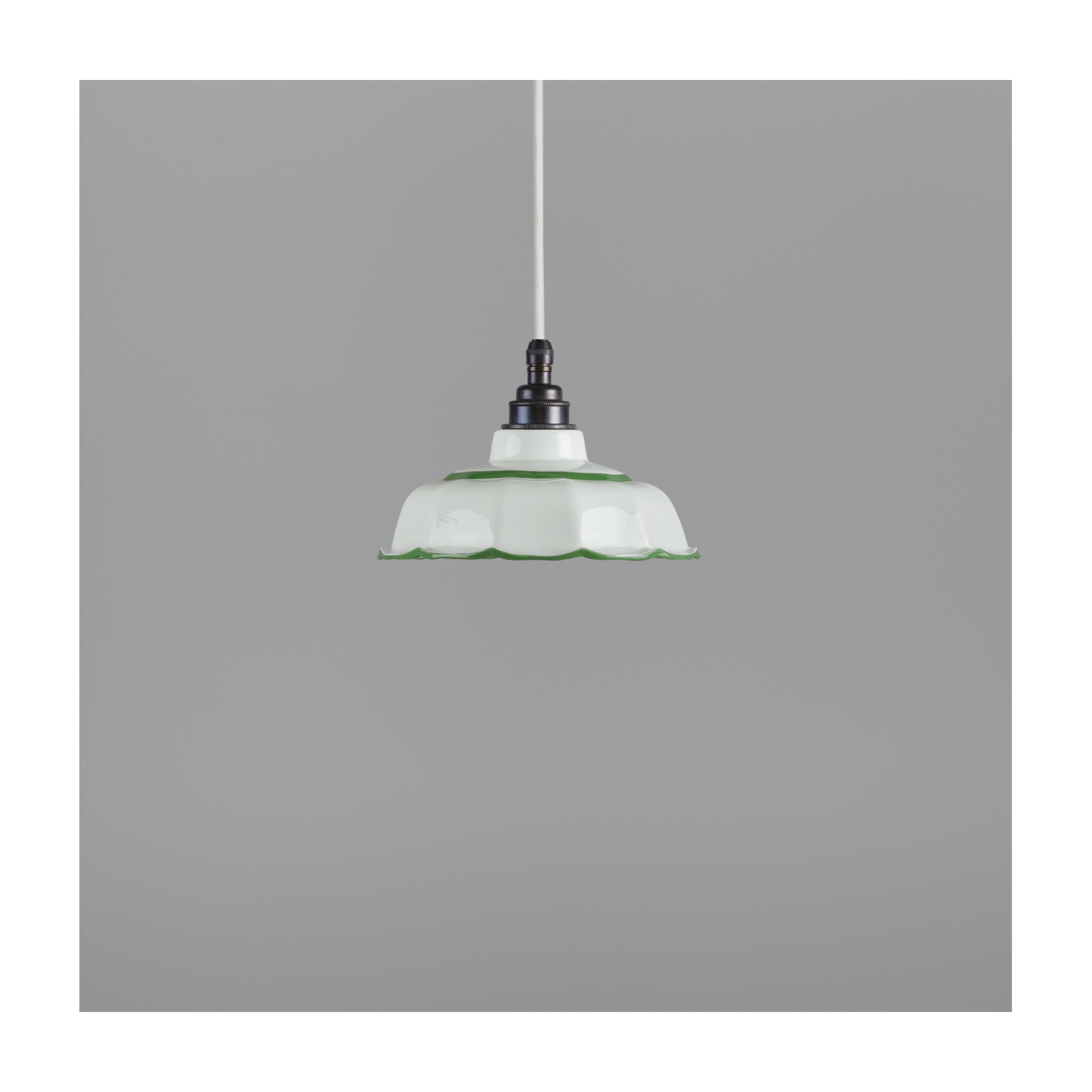 Avalon Pea Green Hand-painted Trim Pendant