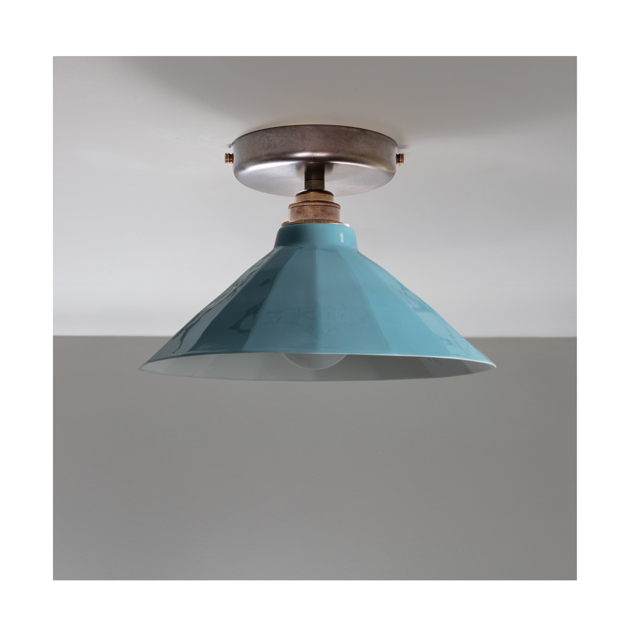 Adelaide Pale Delft Gloss Colour Flush Mount Light
