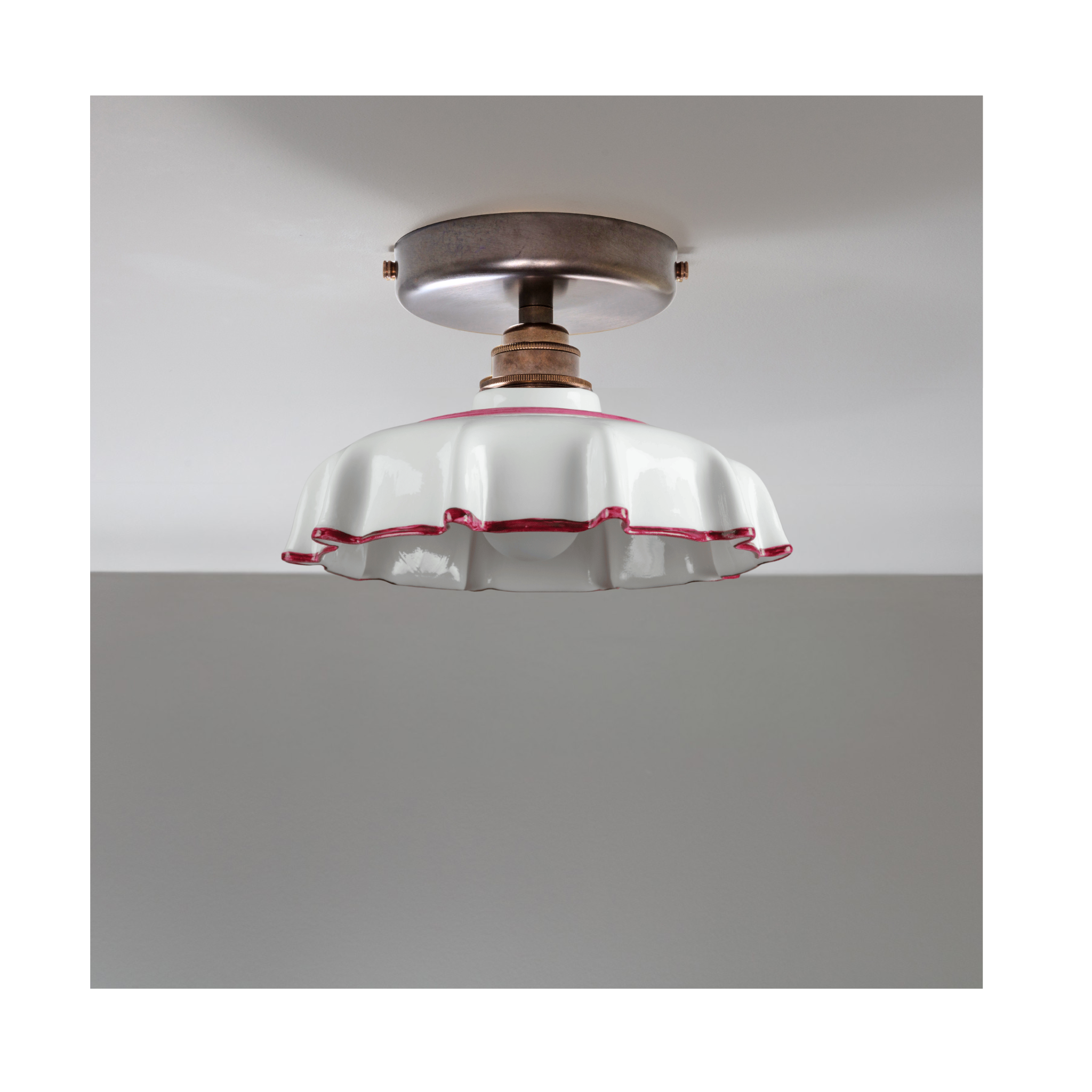 Campbell Claret Hand painted Trim Flush Mount Light