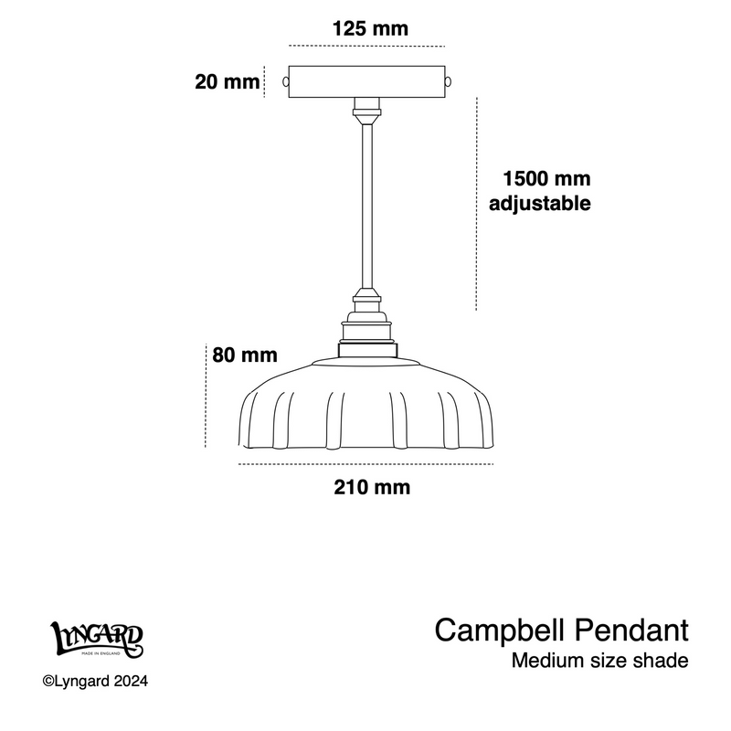 Campbell Hand-painted Trim Pendant specifications