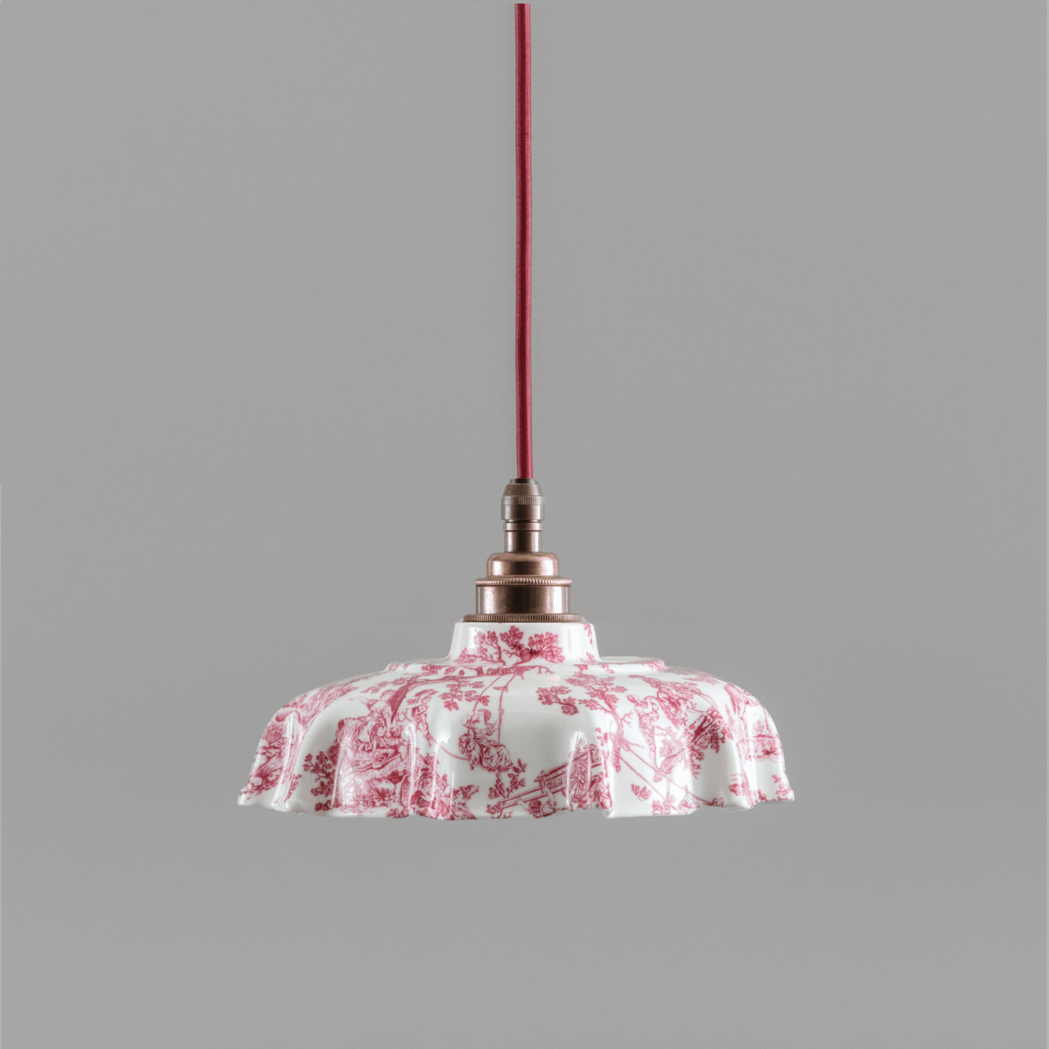 NEW Campbell Claret Toile du Jouy Pattern Pendant