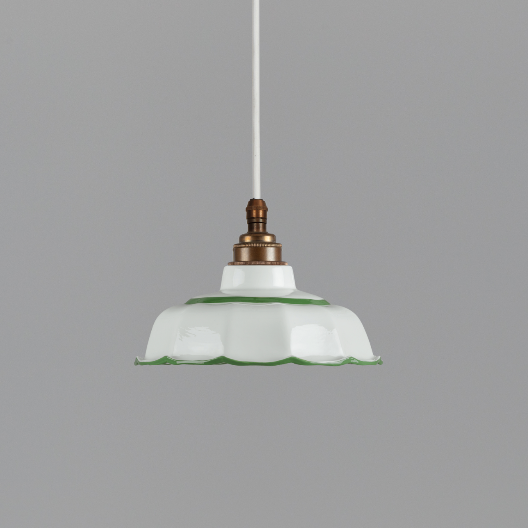 Avalon pea Green Hand-painted Trim Pendant