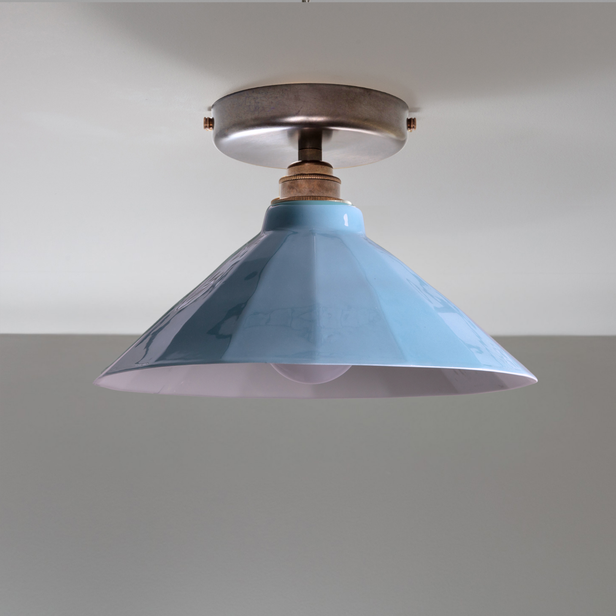 Adelaide Pale Delft Gloss Colour Flush Mount Light
