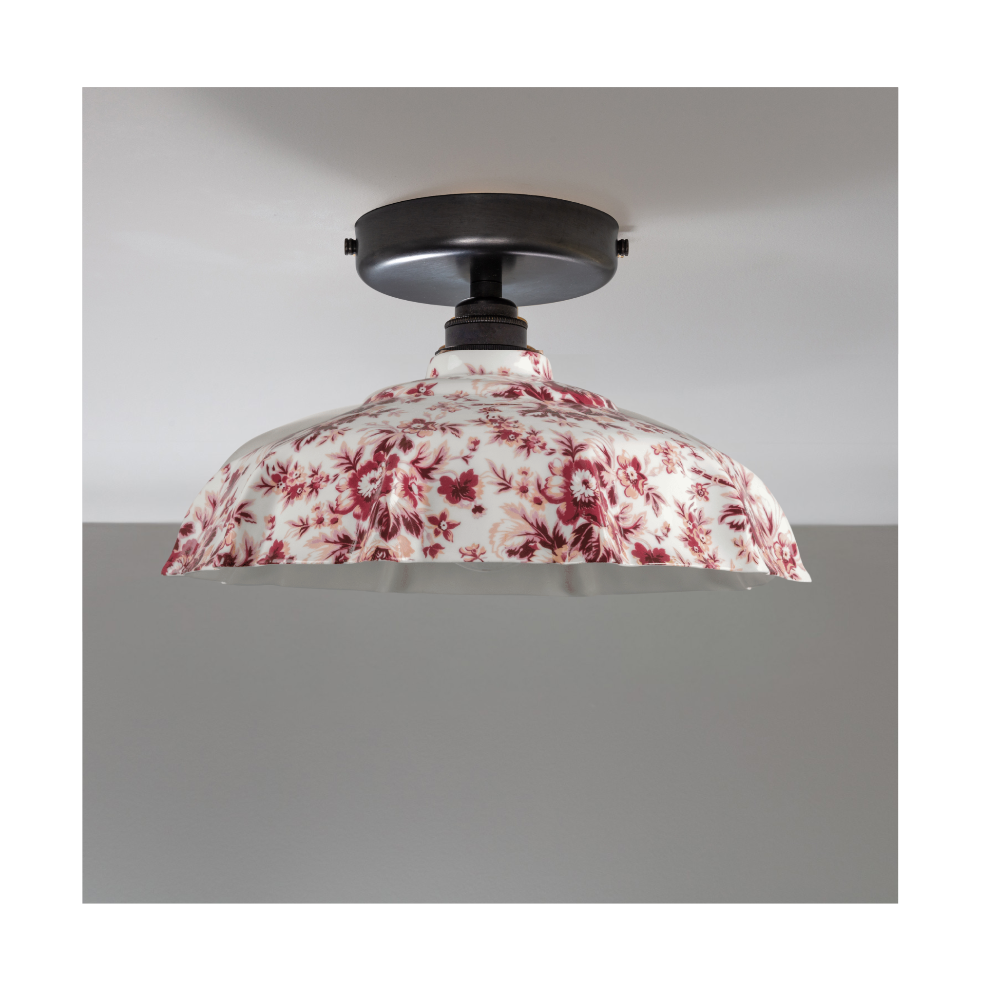 BATHROOM Claret Epoque Florale Campbell Pattern Flush Mount Light