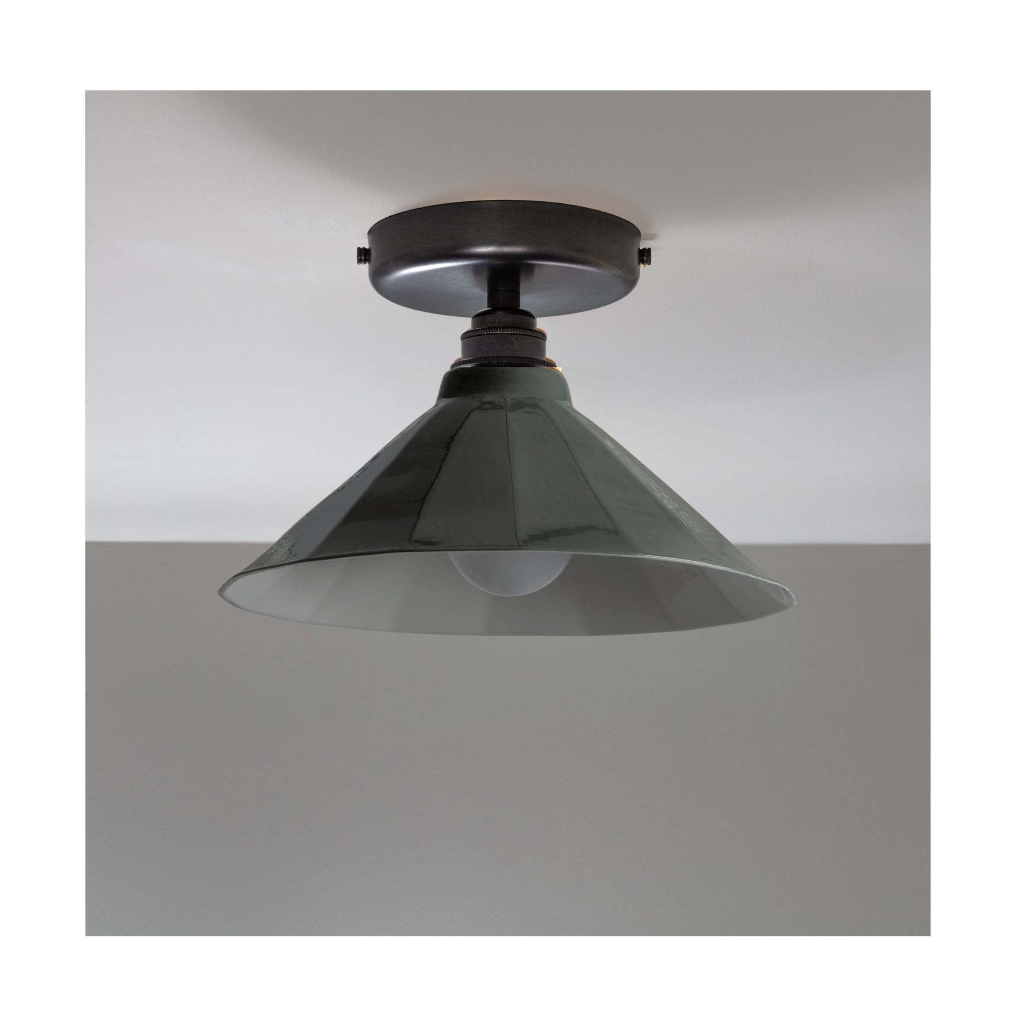 Adelaide Smoked Green Gloss Colour Flush Mount Light