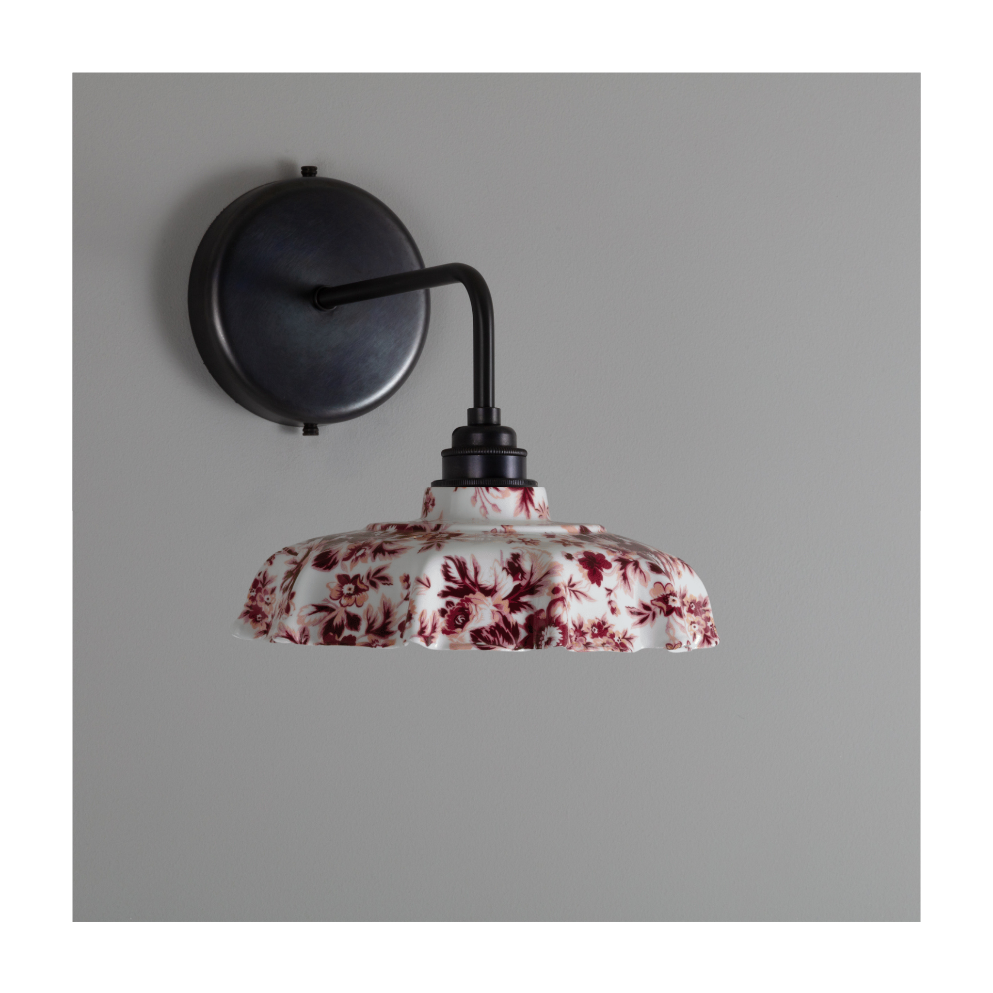 Campbell Claret Epoque Florale Pattern Wall Light