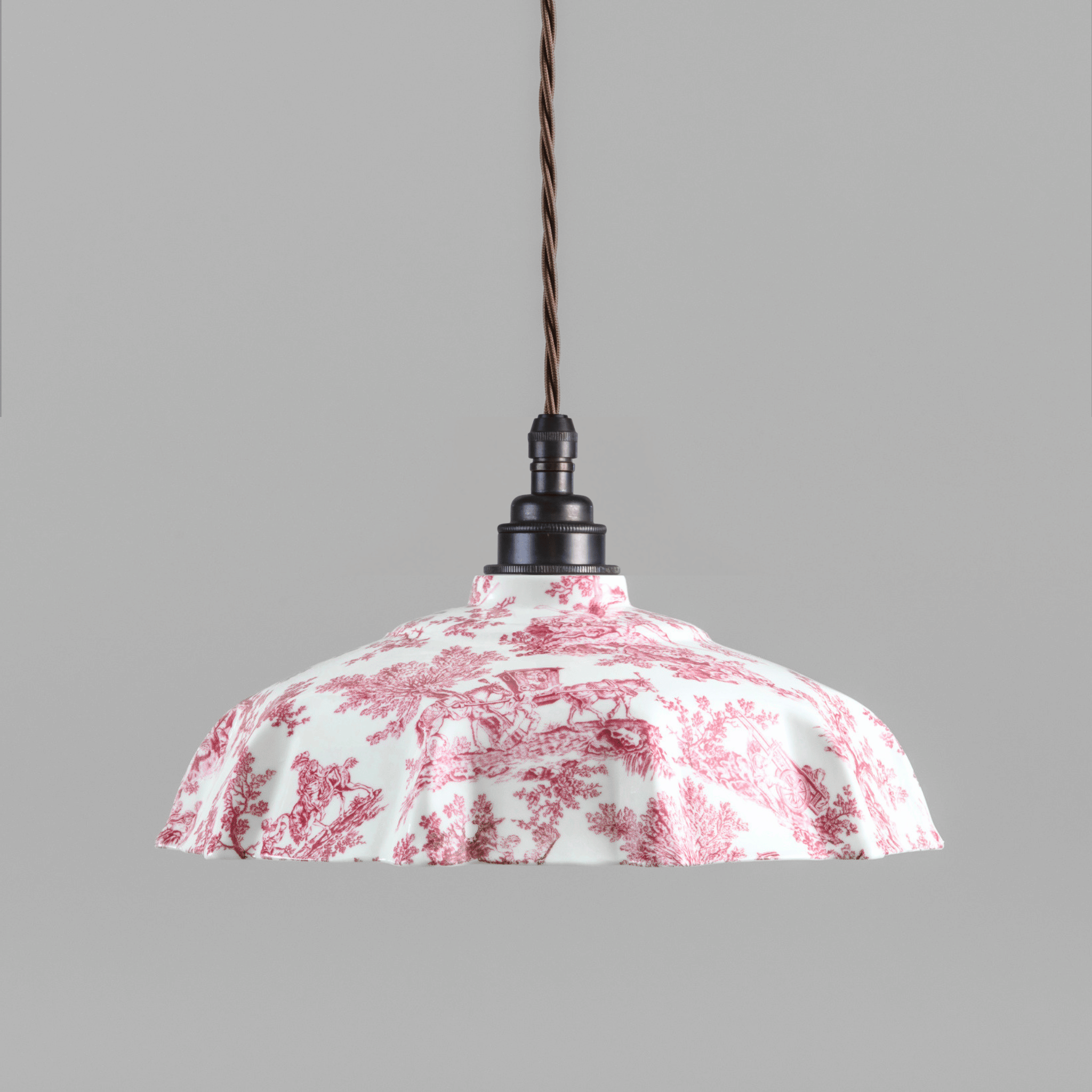 NEW Campbell Claret Toile du Jouy Pattern Pendant