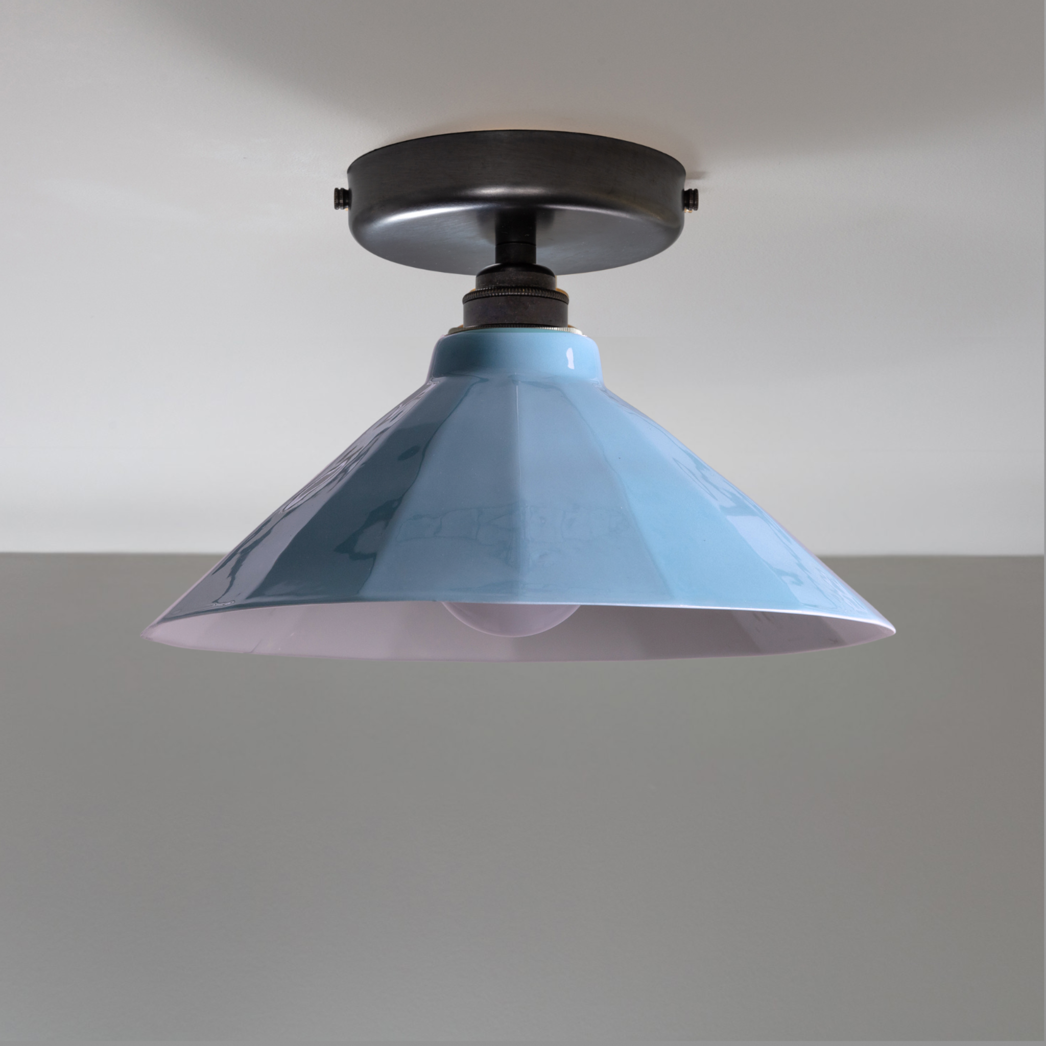 Adelaide Pale Delft Gloss Colour Flush Mount Light