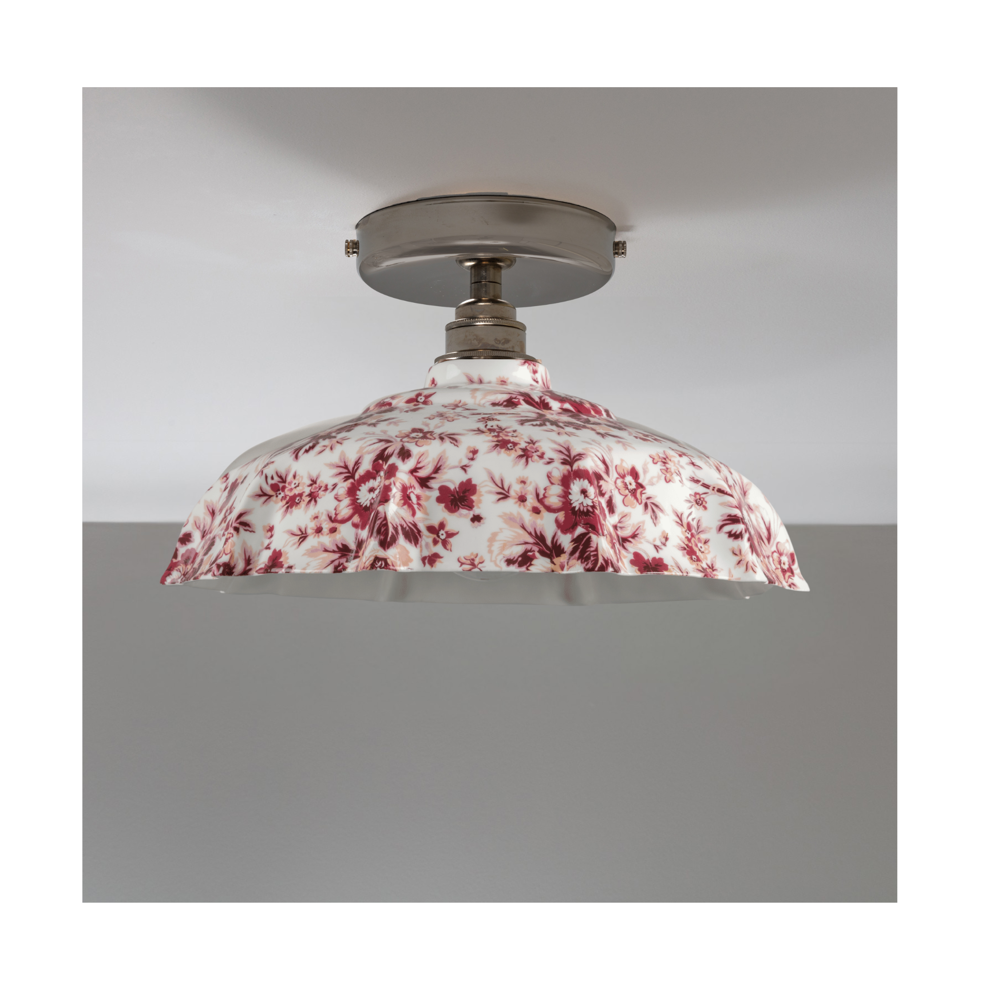 BATHROOM Claret Epoque Florale Campbell Pattern Flush Mount Light