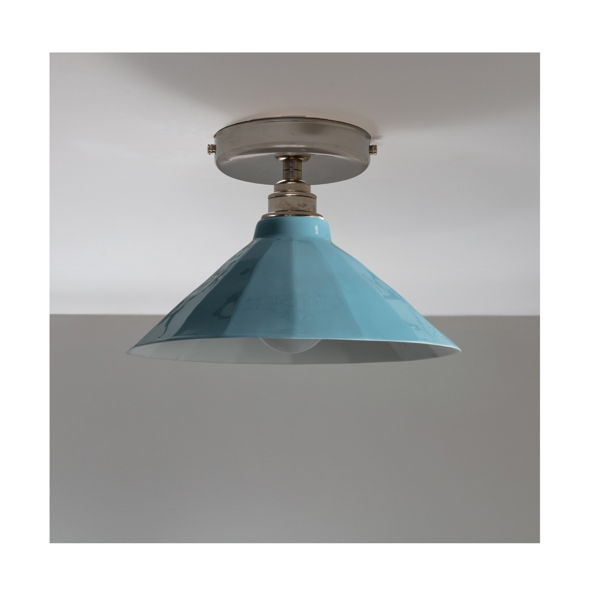 Adelaide Pale Delft Gloss Colour Flush Mount Light