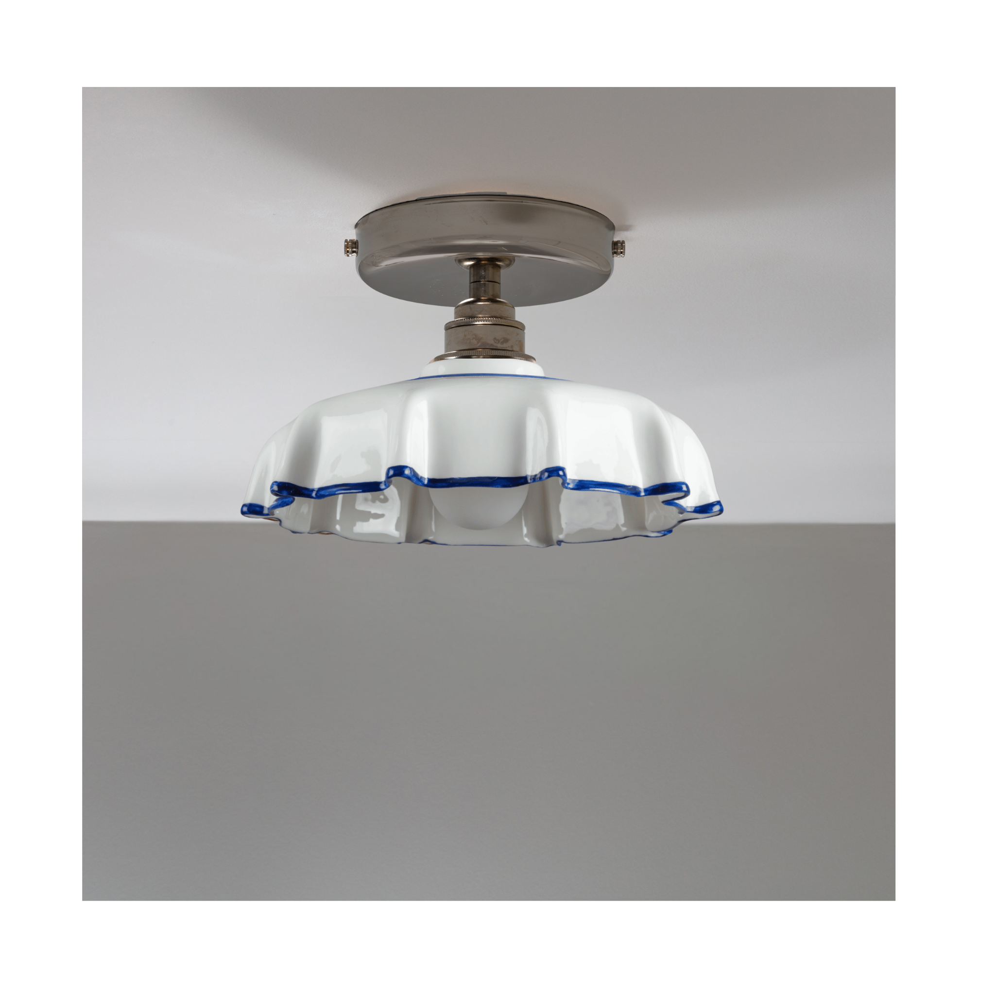 Campbell Delft Hand painted Trim Flush Mount Light