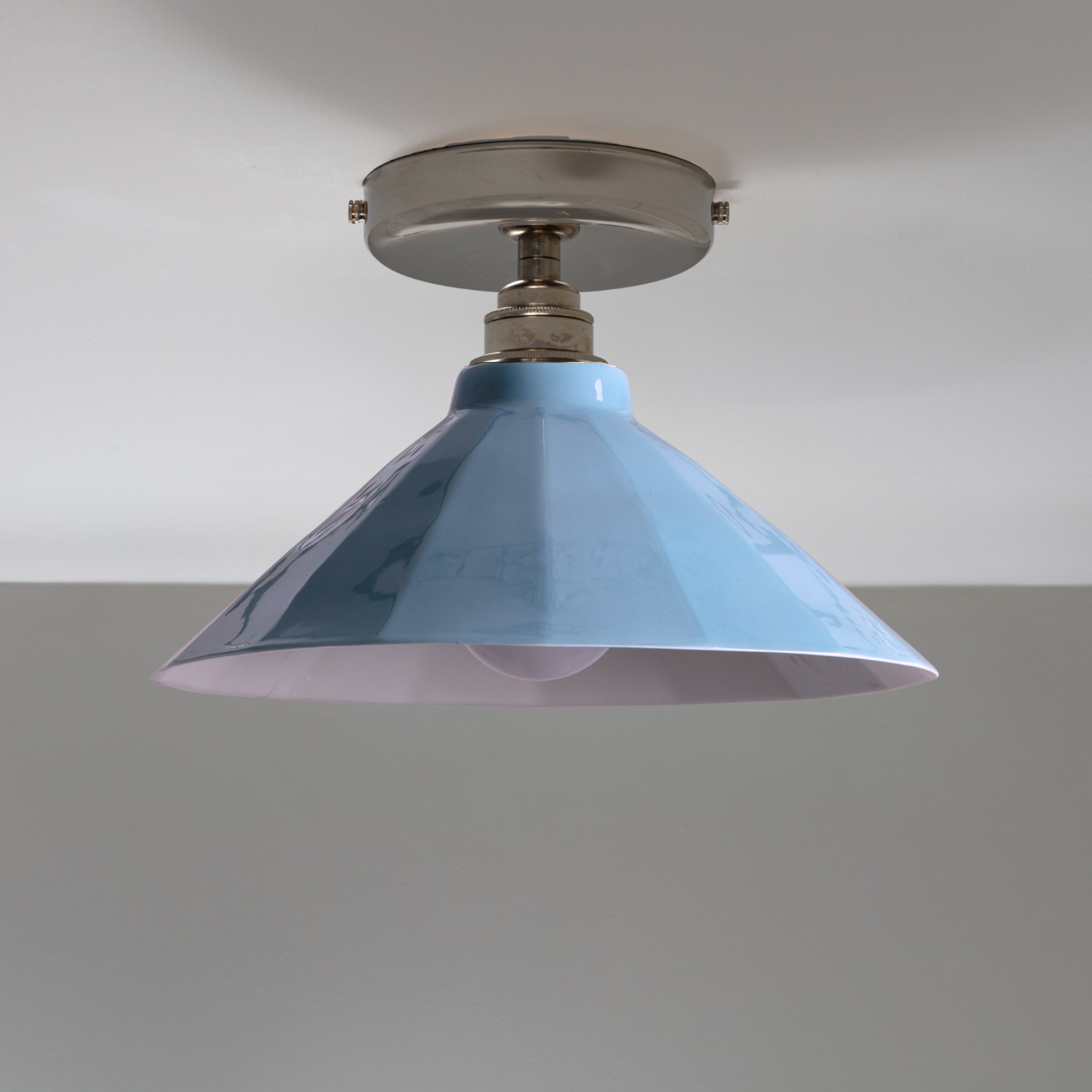 Adelaide Pale Delft Gloss Colour Flush Mount Light