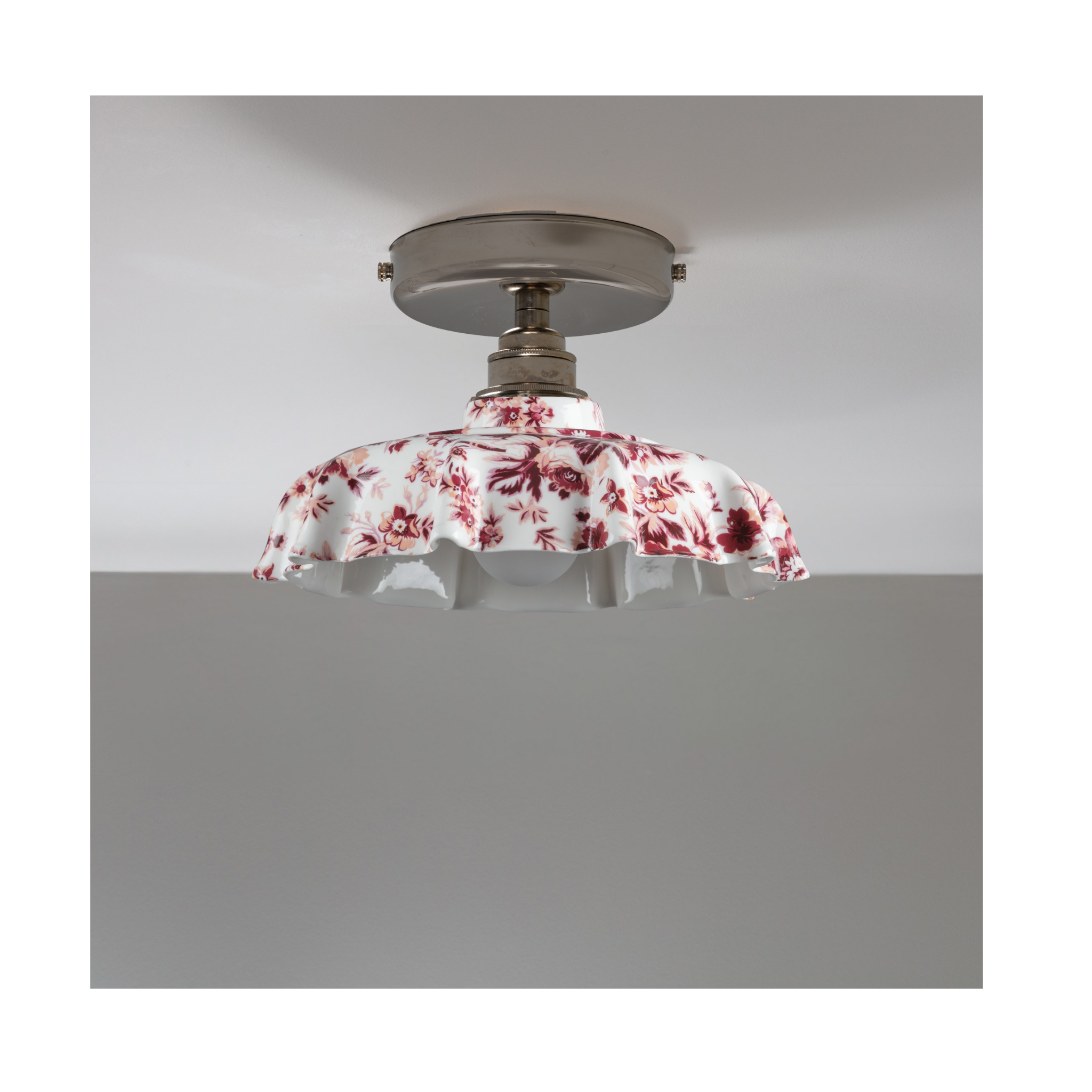 BATHROOM Claret Epoque Florale Campbell Pattern Flush Mount Light