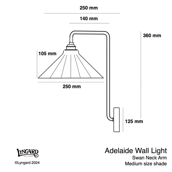 Adelaide White Swan Neck Wall Light Lyngard