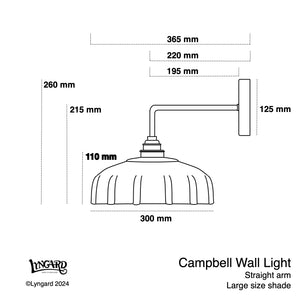 Campbell Plain Straight Arm Wall Light