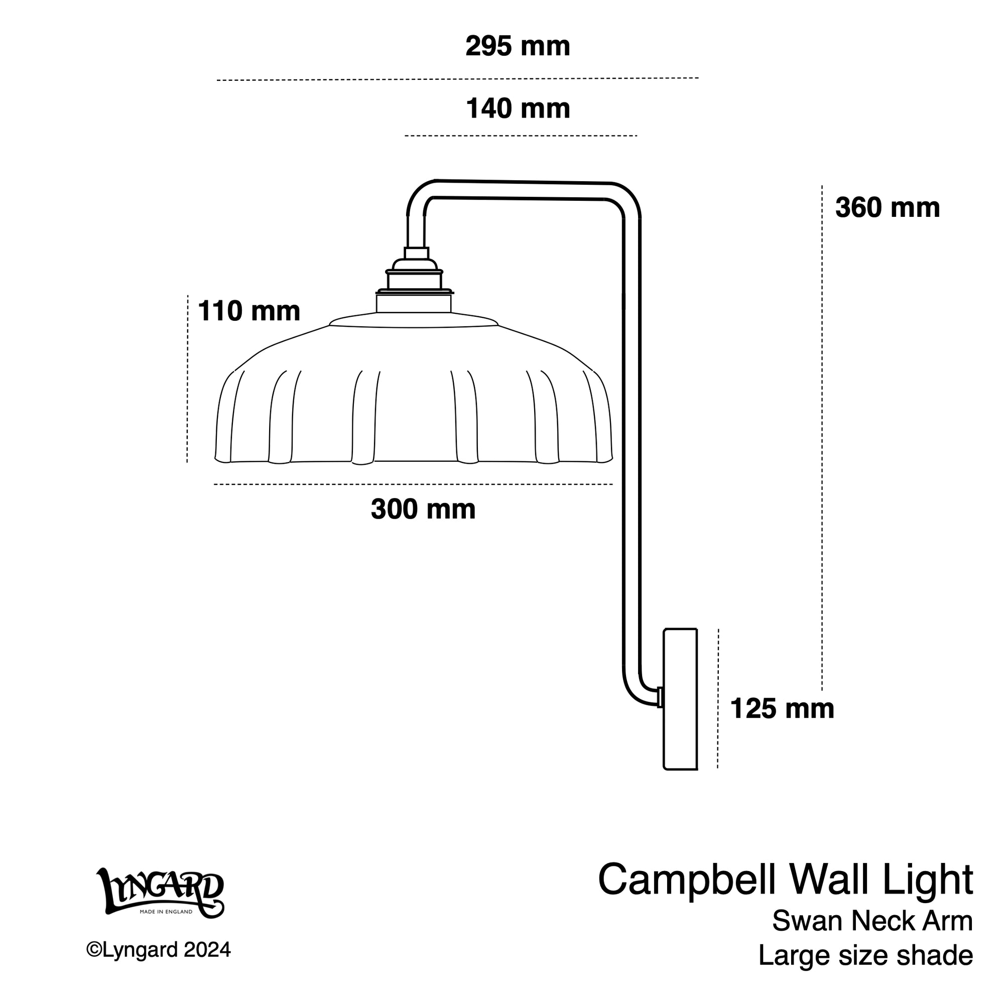 Campbell Pattern Swan Neck Wall Light
