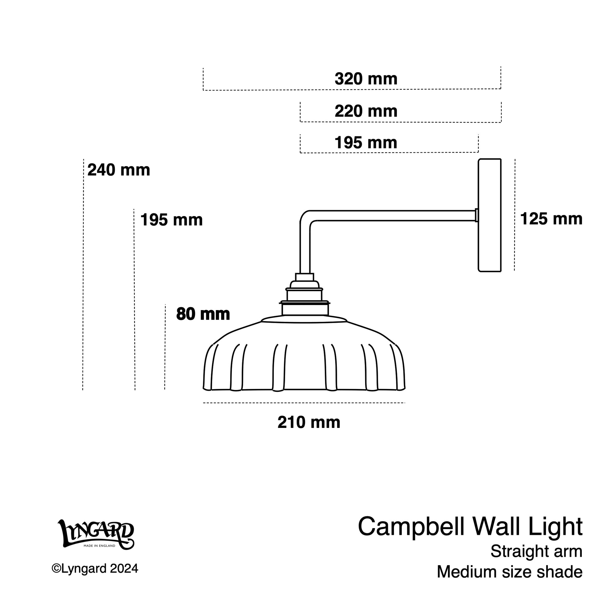 Bathroom : Campbell Trim Straight Arm Wall Light