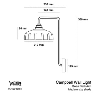 Campbell Pattern Plug In Swan Neck Wall Light