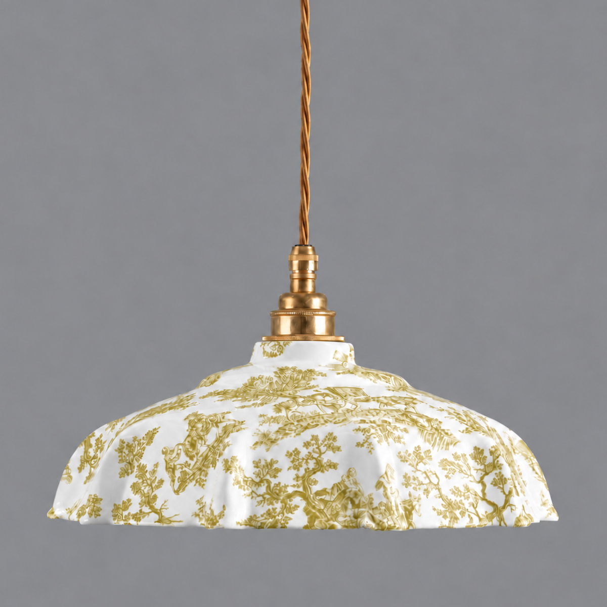NEW Campbell Old Gold Toile du Jouy Pattern Pendant
