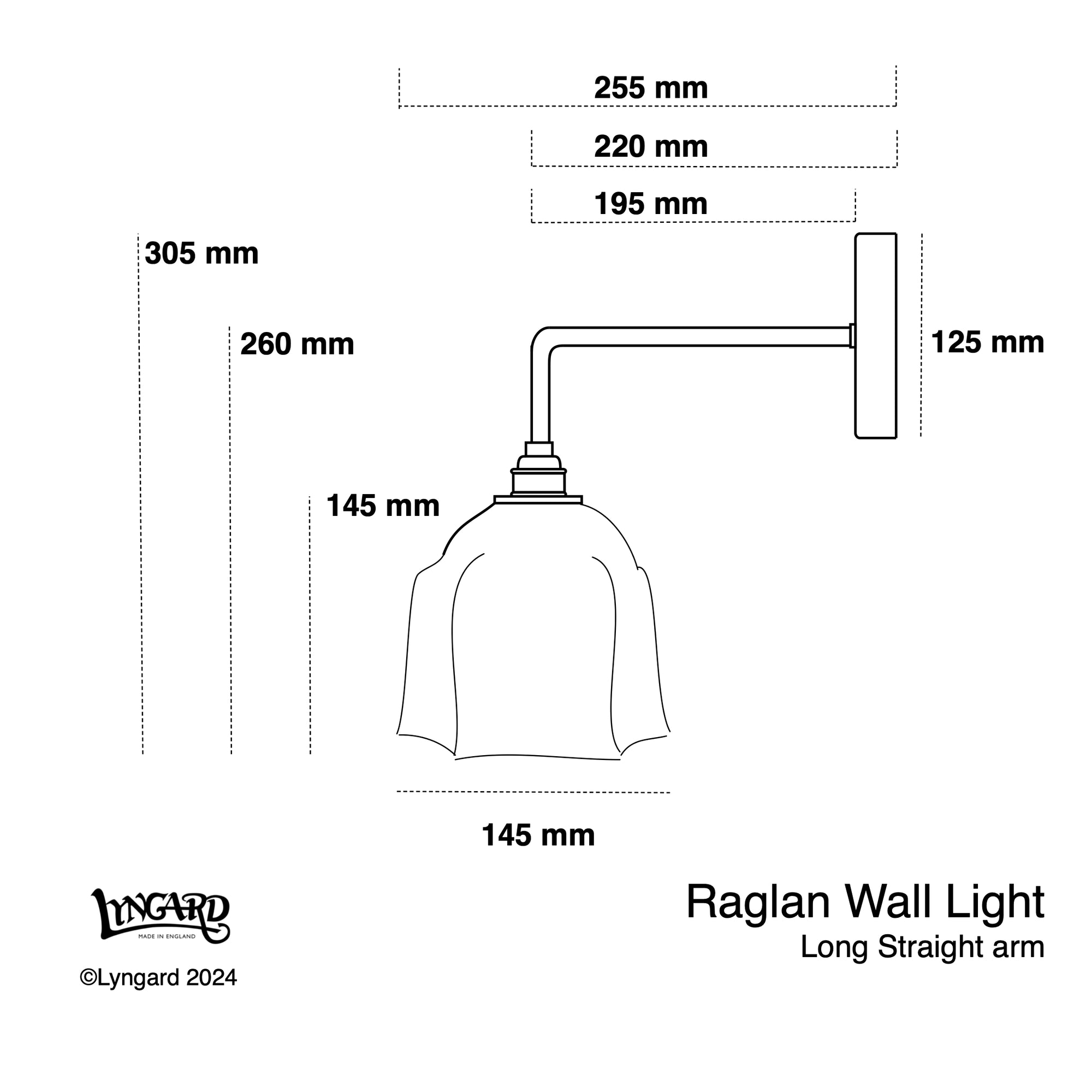 Bathroom : Raglan Straight Arm Wall Light