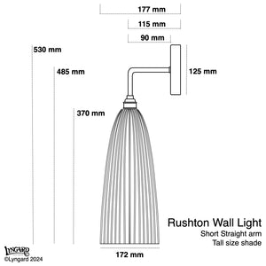 Rushton Tall Straight Arm Wall Light