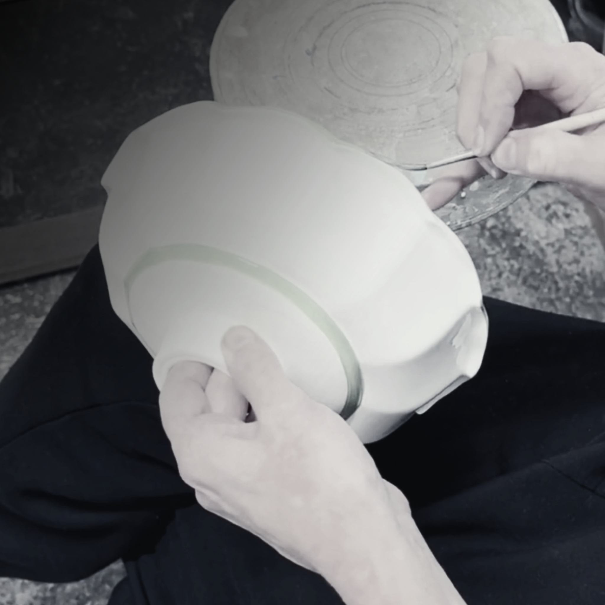 Avalon Pendant with Black Hand-Painted Trim