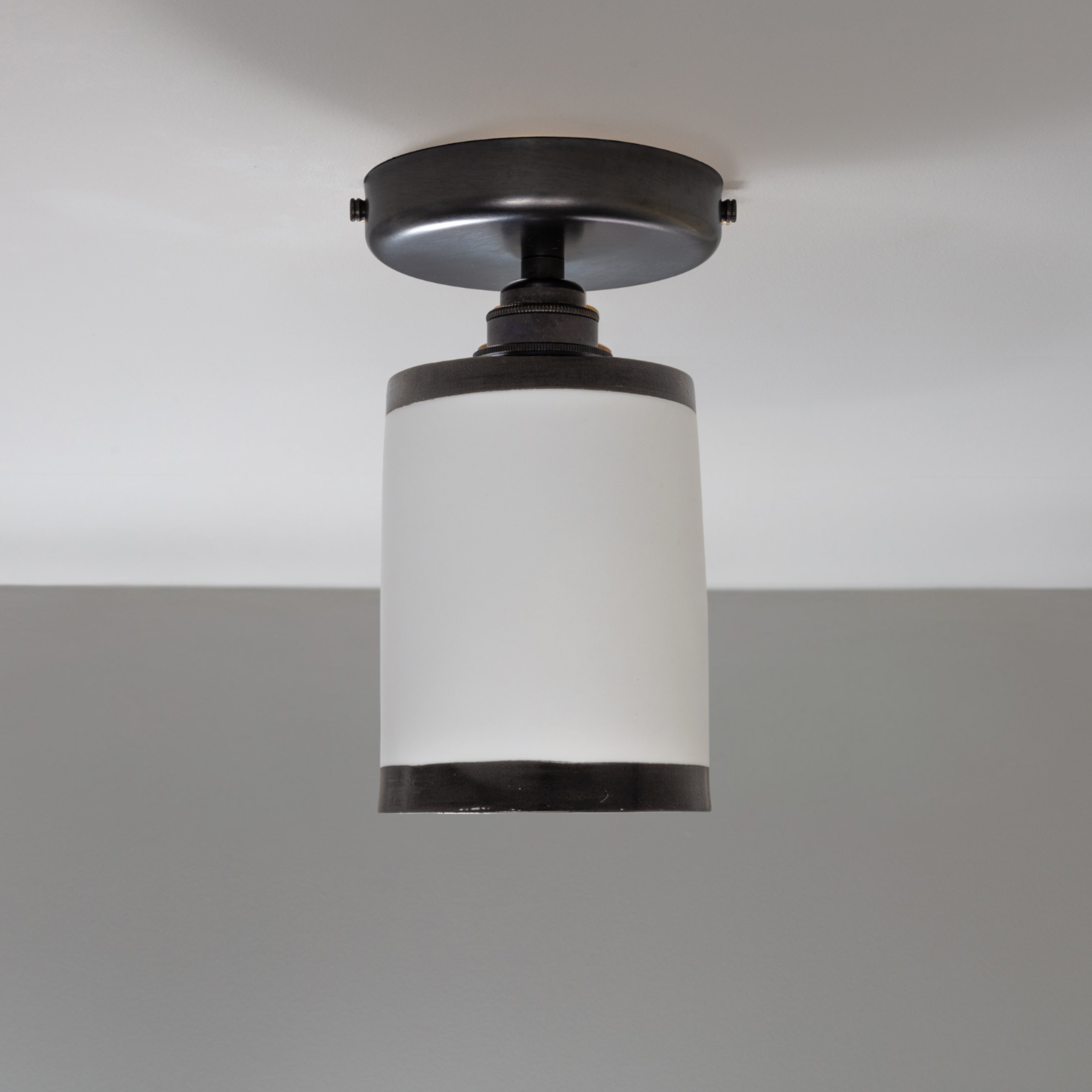 Small Bradwell Black Trim Flush Mount Light