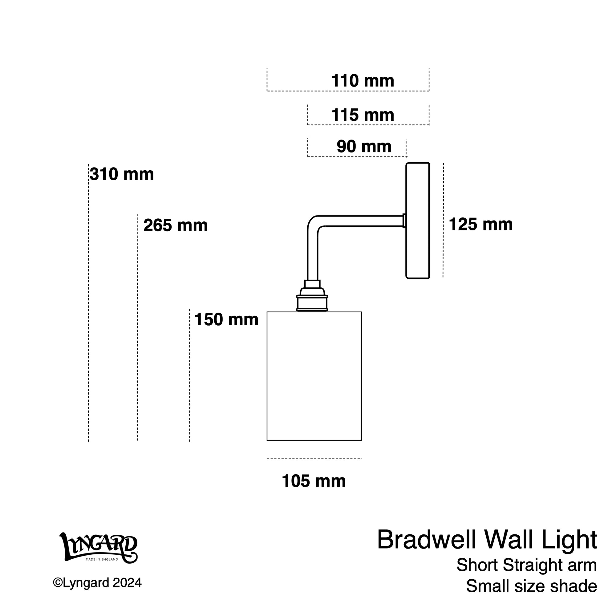 Bradwell Straight Arm Wall Light