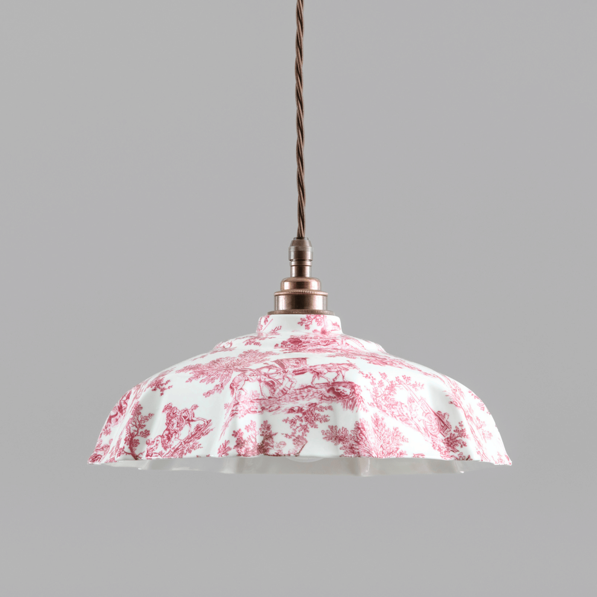 NEW Campbell Claret Toile du Jouy Pattern Pendant