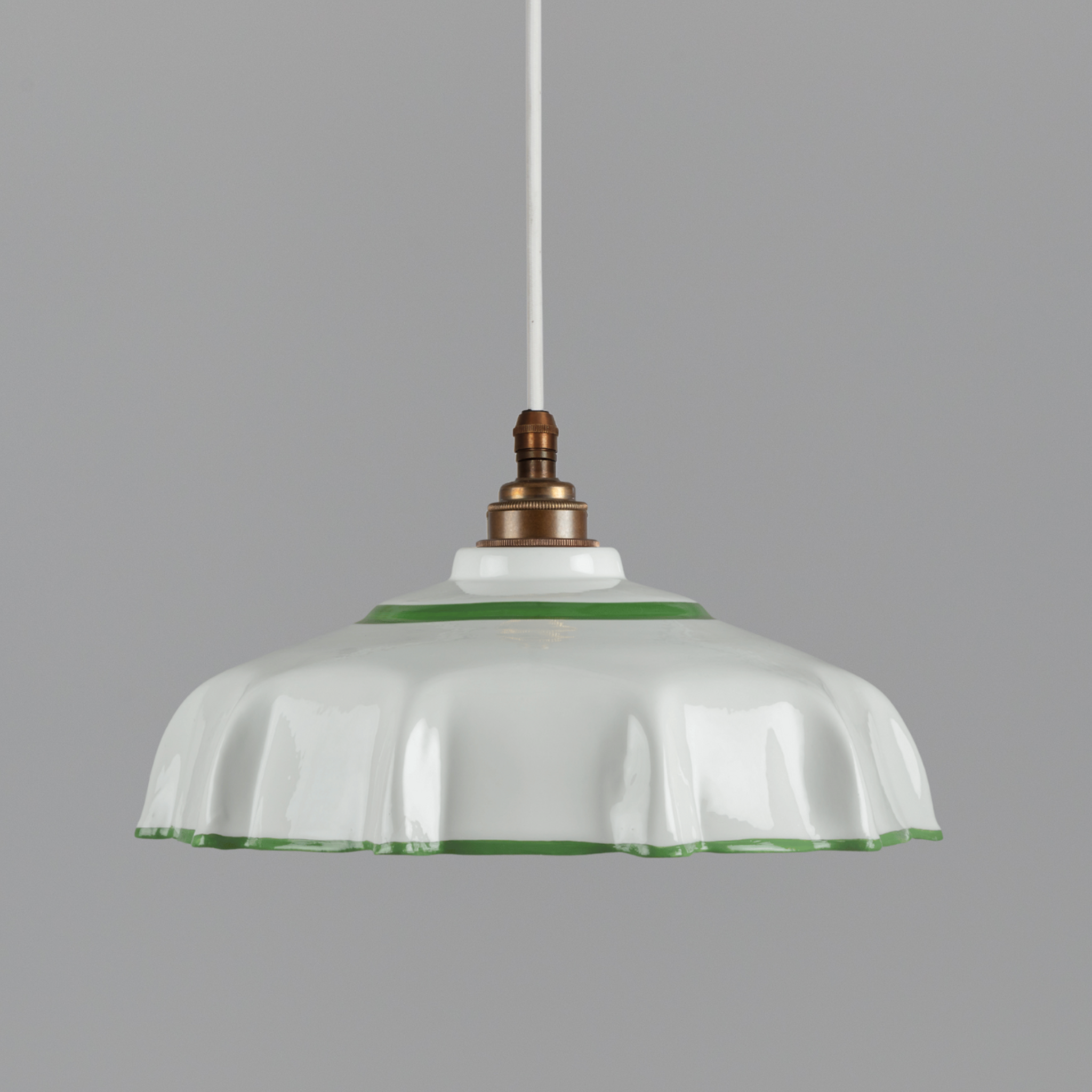 Campbell Hand-painted Pea Green Trim Pendant