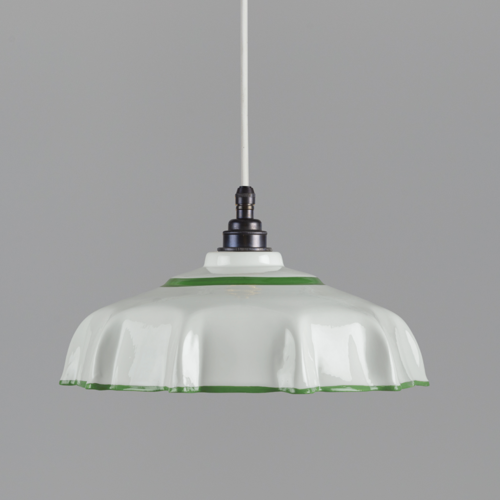 Campbell Hand-painted Pea Green Trim Pendant