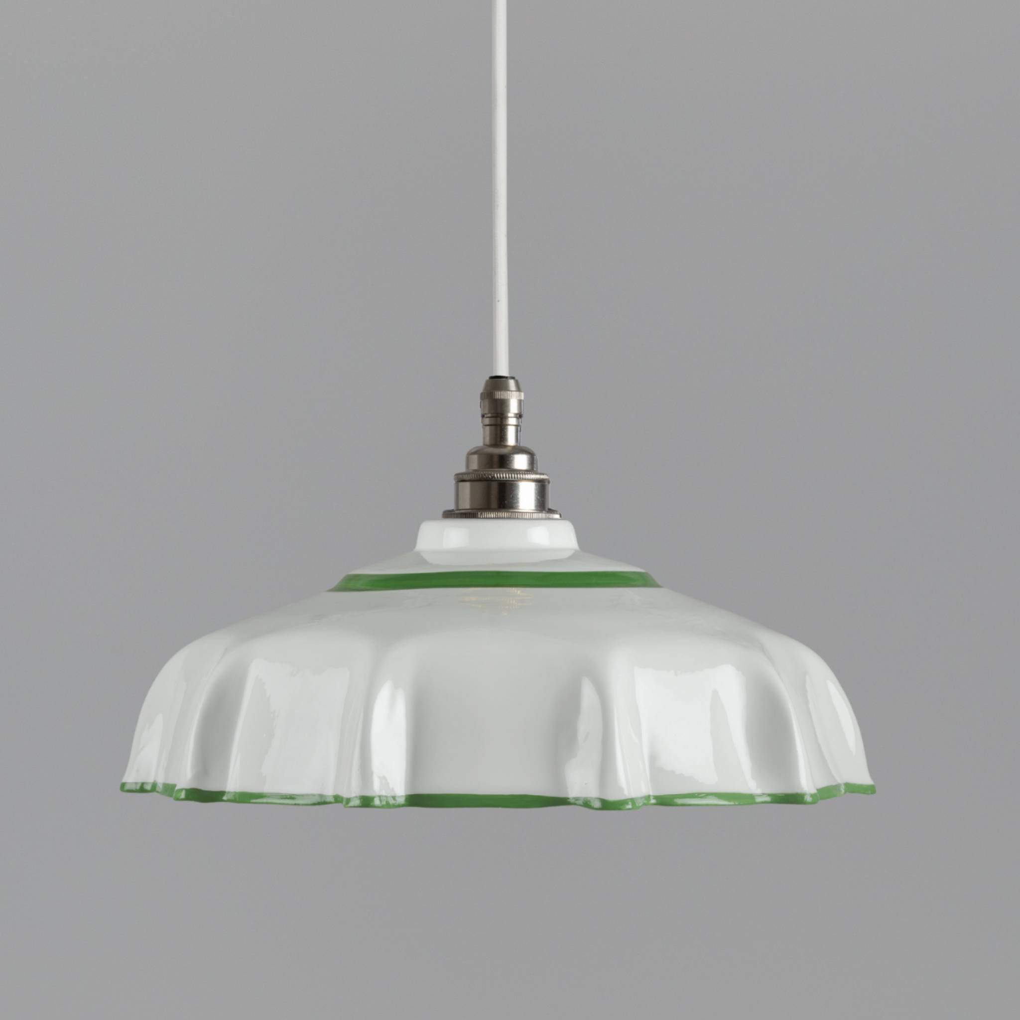 Campbell Hand-painted Pea Green Trim Pendant