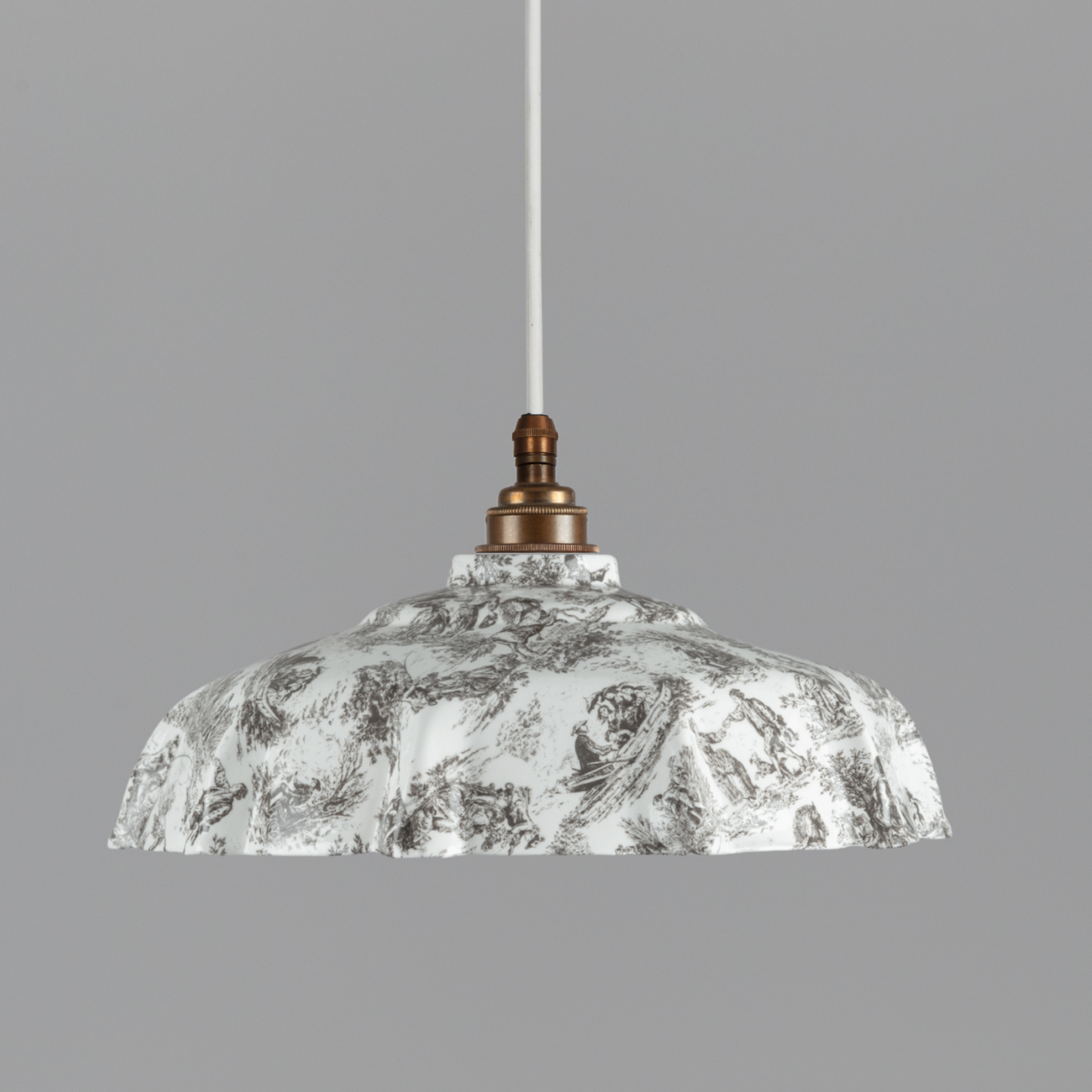 NEW Campbell Black Toile du Jouy Pattern Pendant