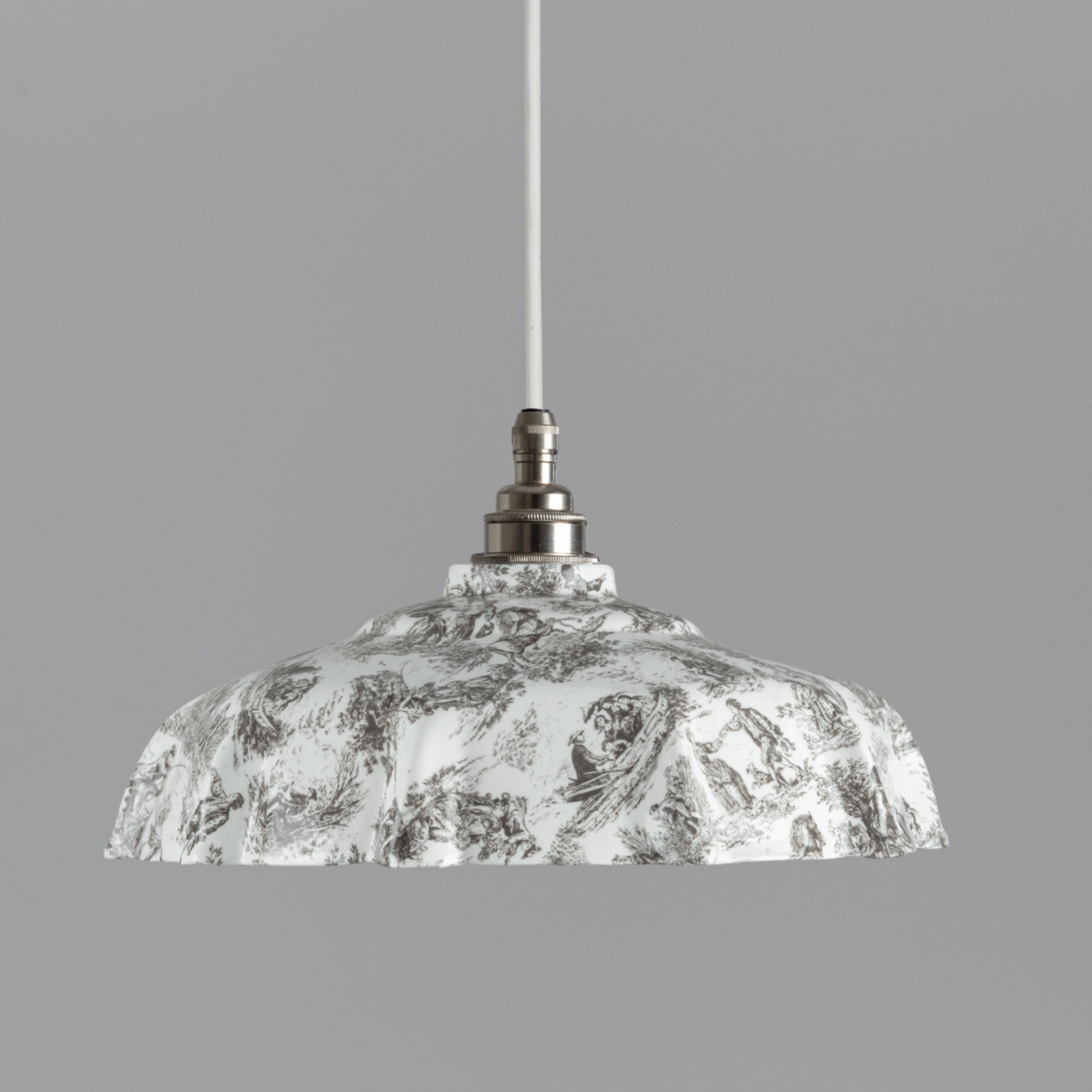 NEW Campbell Black Toile du Jouy Pattern Pendant