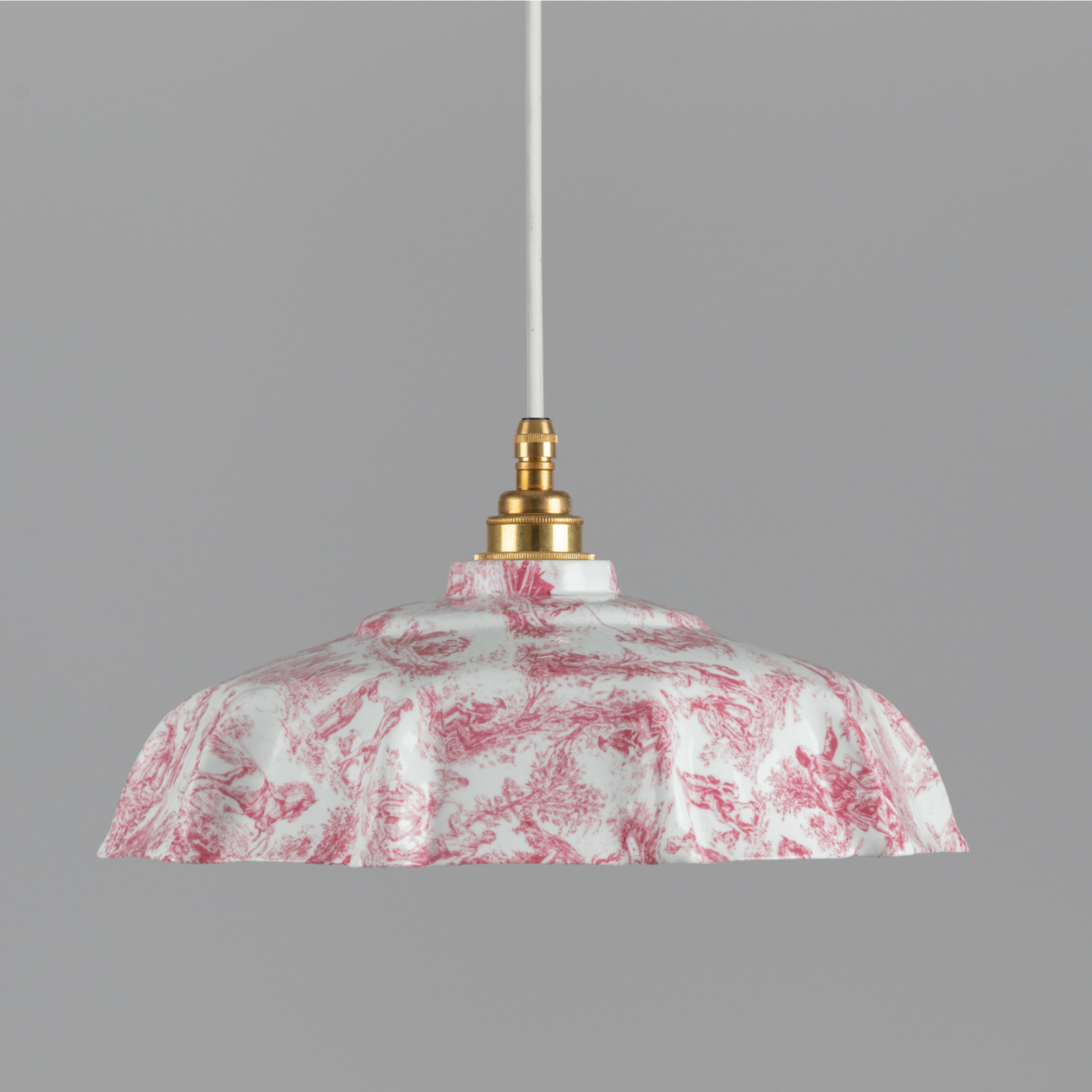 NEW Campbell Claret Toile du Jouy Pattern Pendant